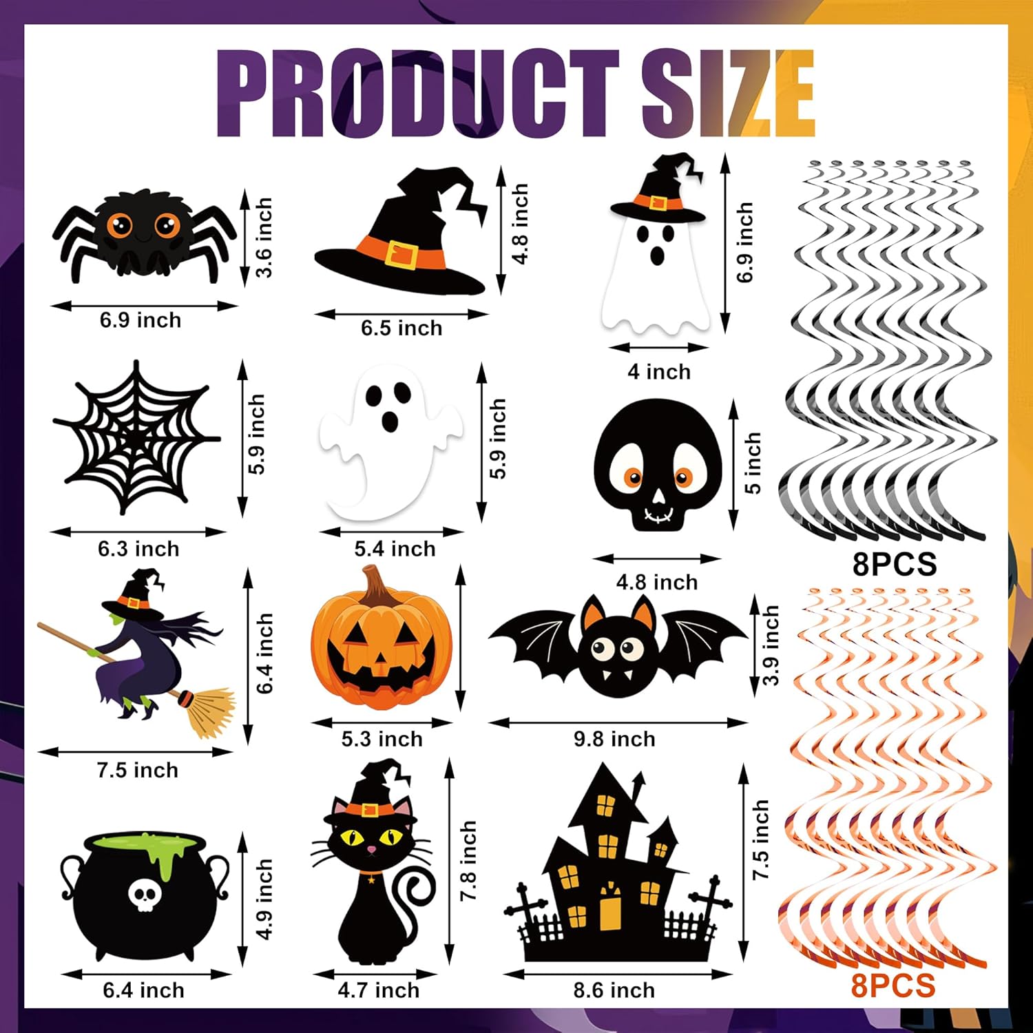 Halloween Party Decorations Happy Banner and Hanging Swirls