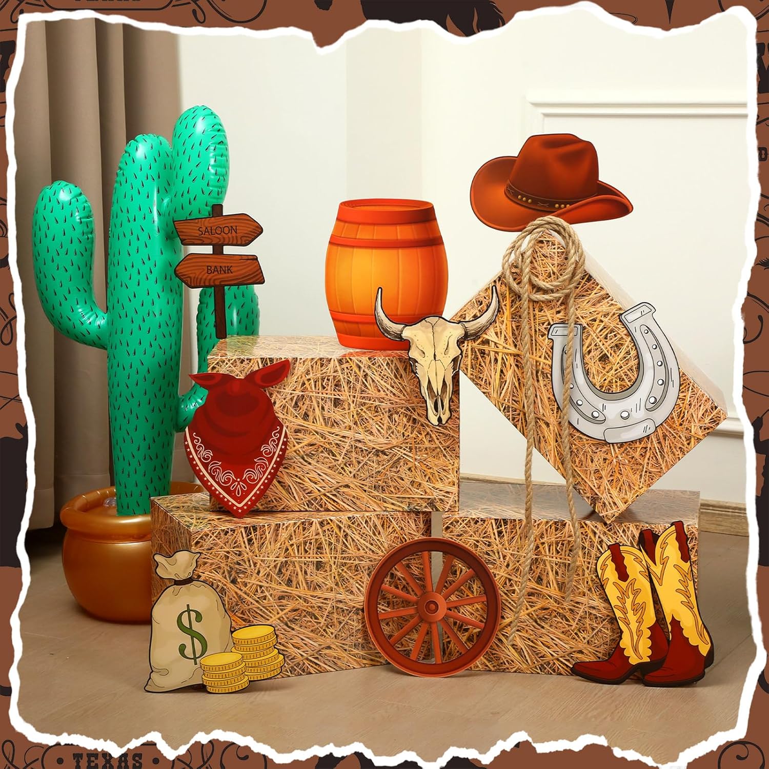 14 Pcs Western Cowboy Party Decorations Set