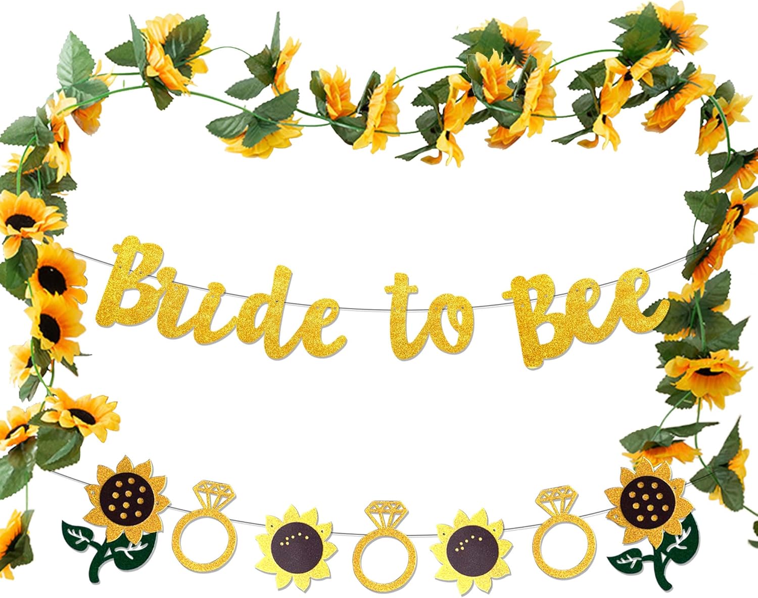 Bride to Bee Banner with Sunflowers Garland Decorations