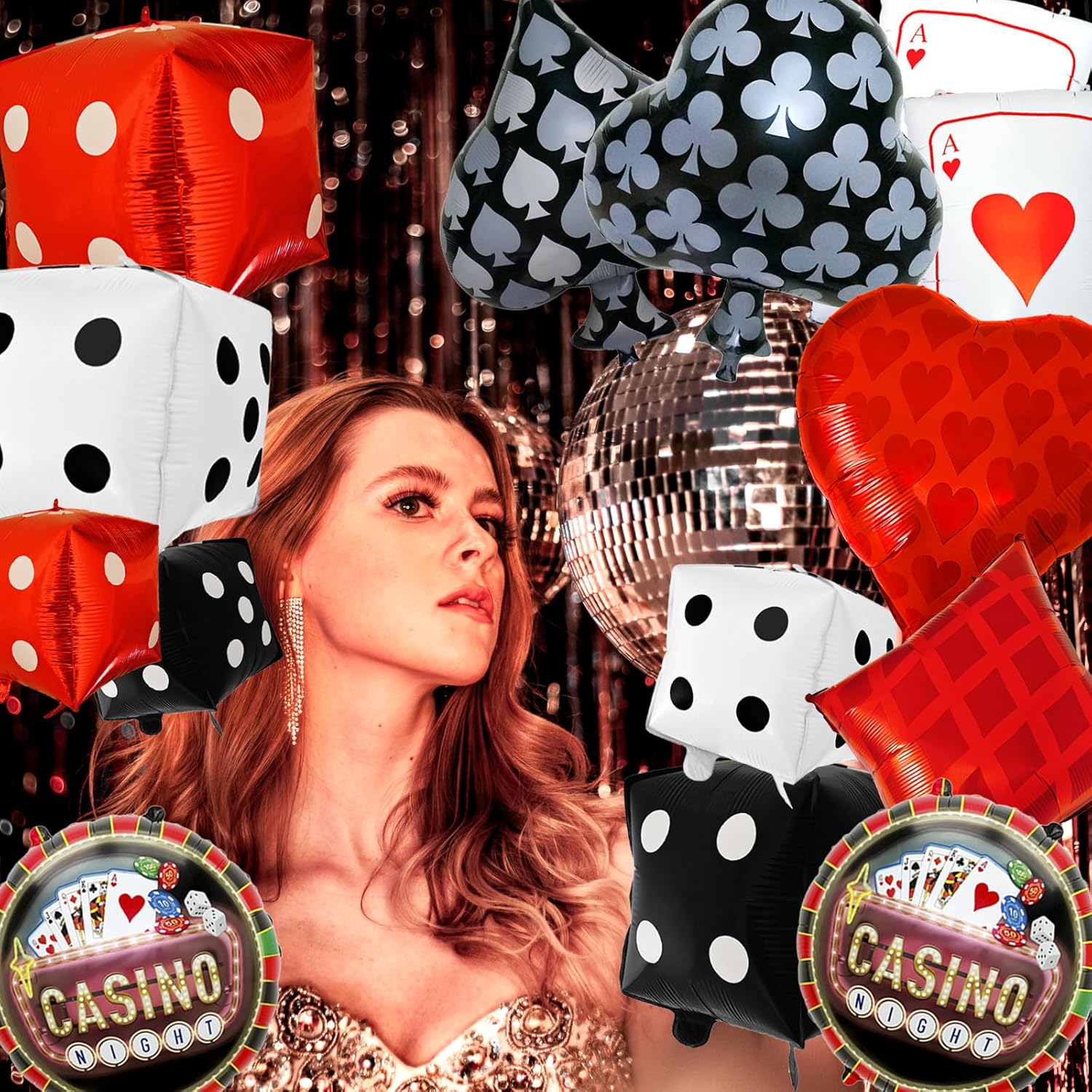 Casino Themed Balloons for Party Decorations 14 Pcs