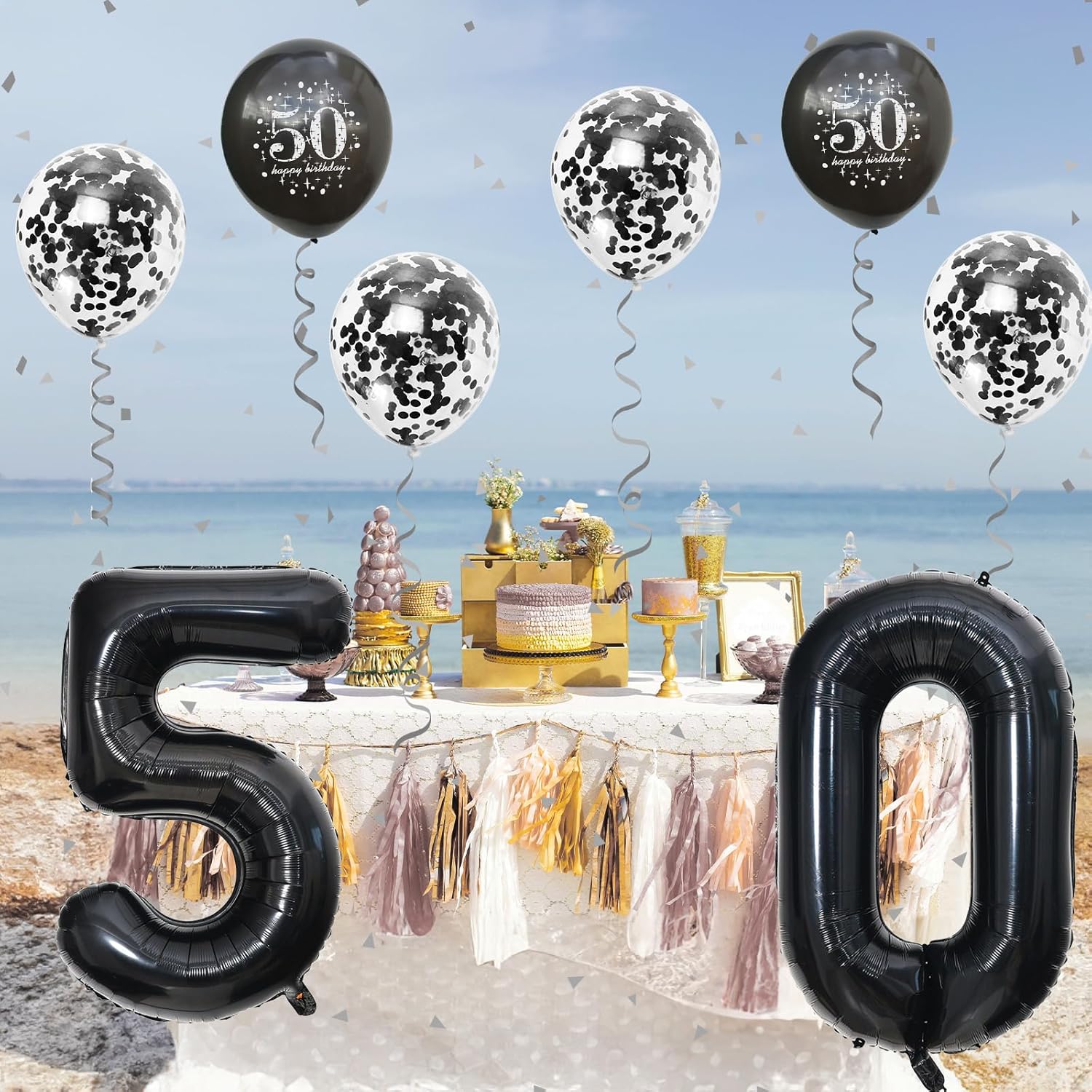 50th Birthday Balloons Decor Set for Men and Women