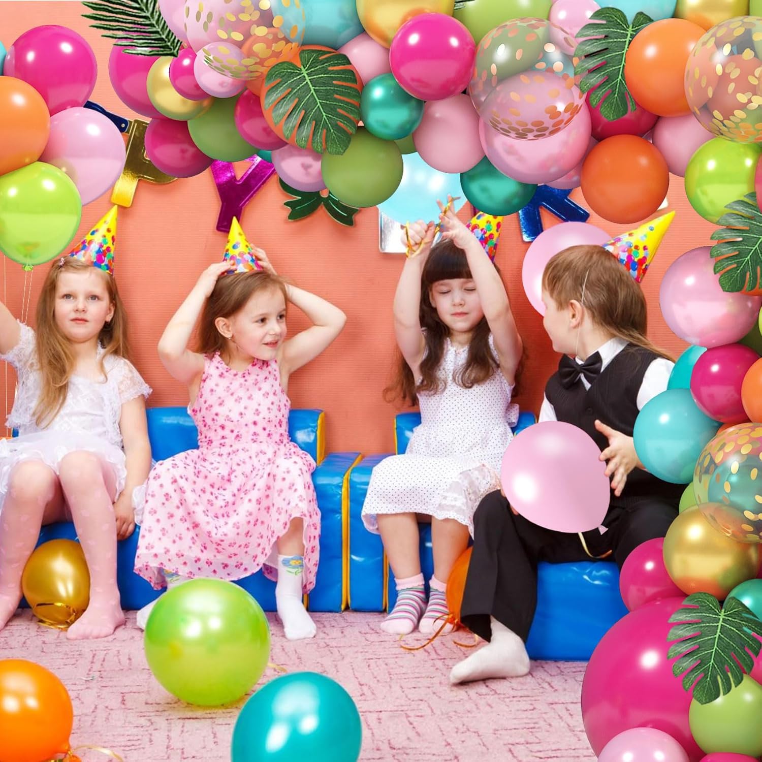 Ouddy Party 158Pcs Tropical Balloon Arch Kit