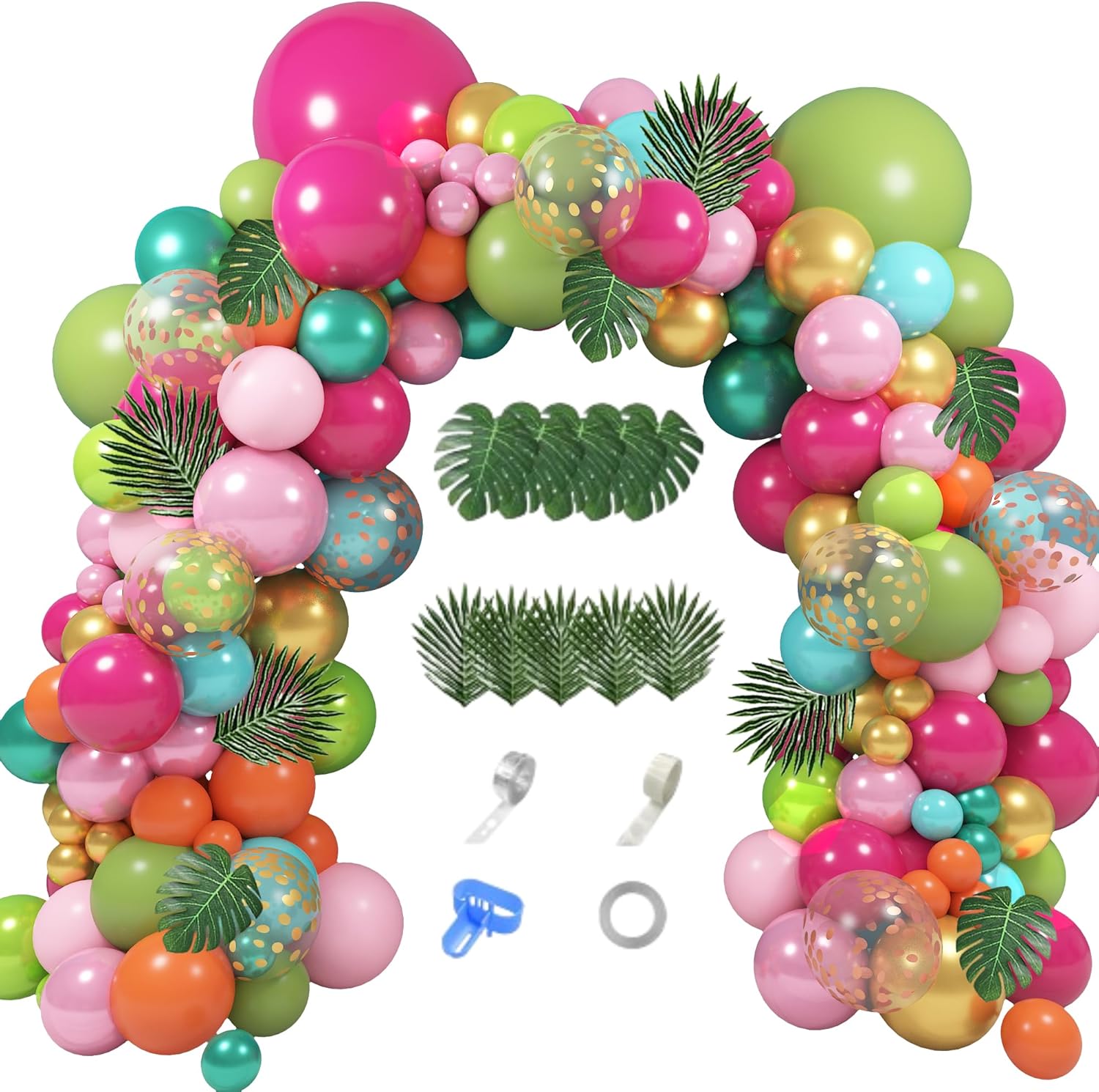 Ouddy Party 158Pcs Tropical Balloon Arch Kit