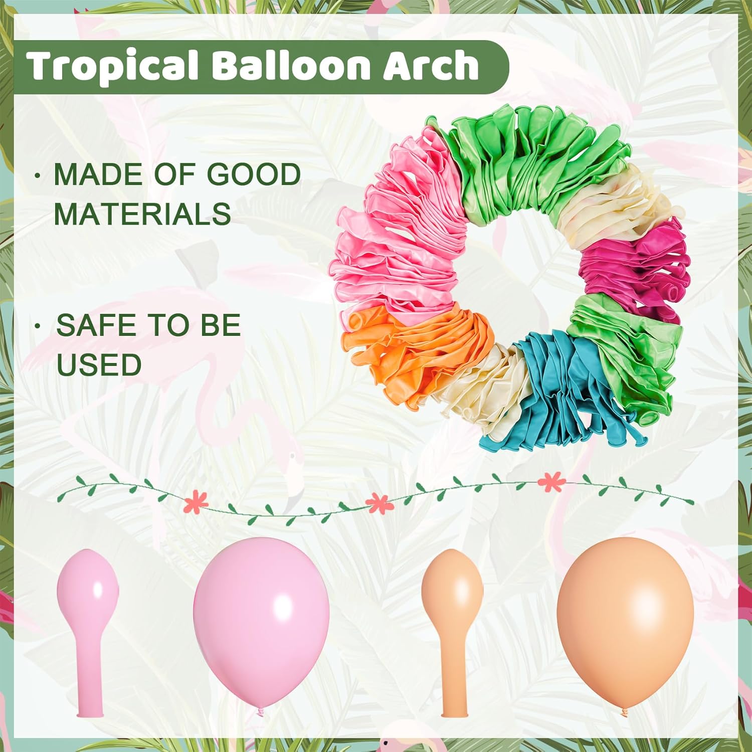 Amandir 140PCS Tropical Balloons Arch Garland Kit