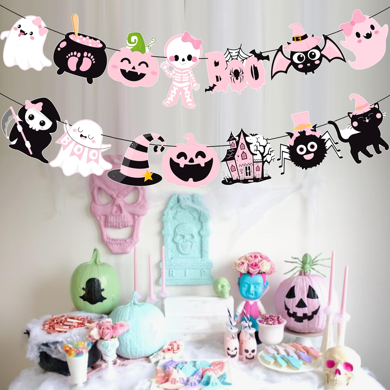 2Pcs Halloween Party Banners for Girls