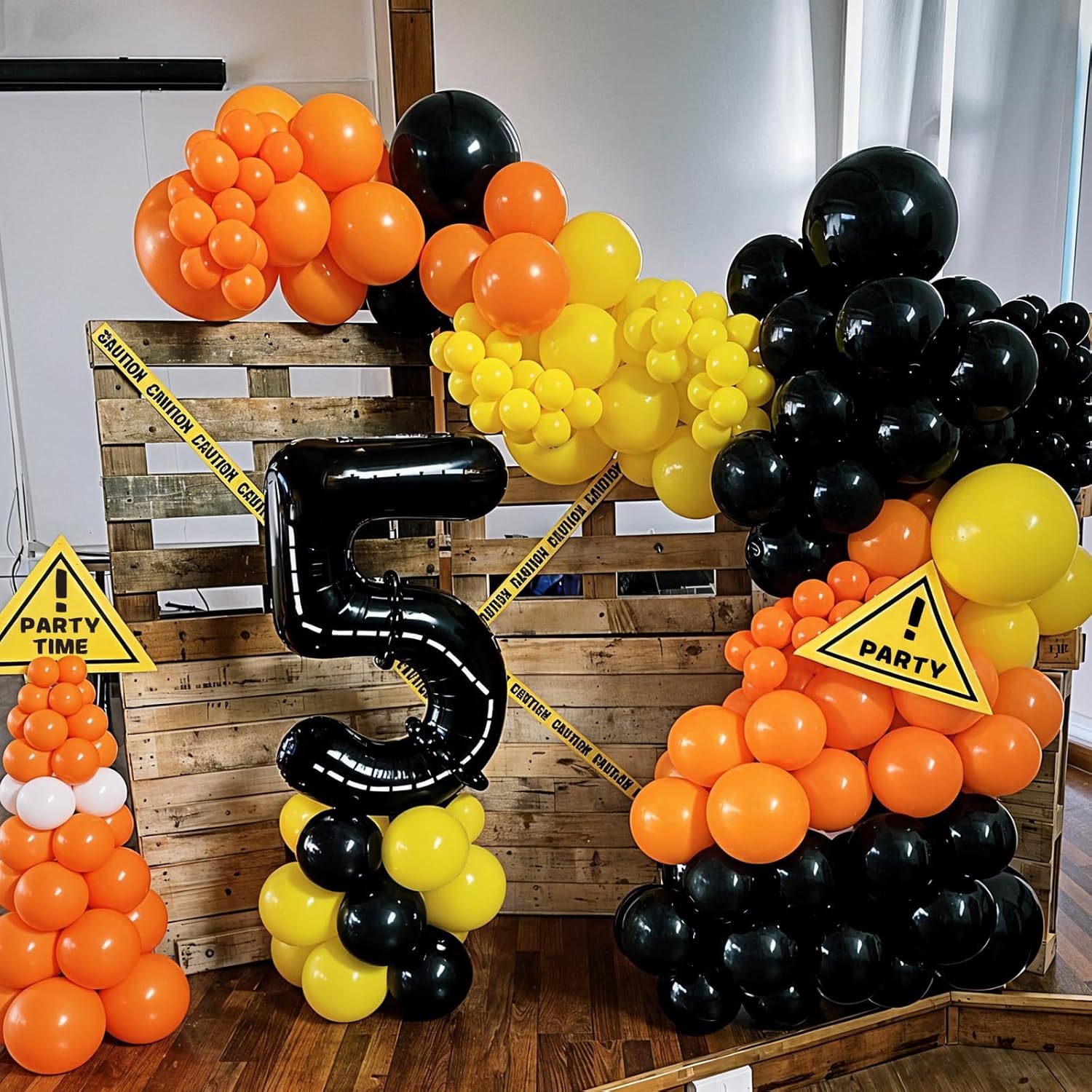 Construction Party Balloon Garland Kit with Truck Foil Balloon