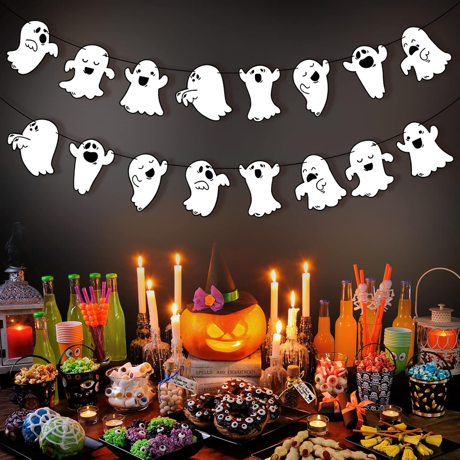 Cute Ghost Banner 2 Pack Halloween Decorations