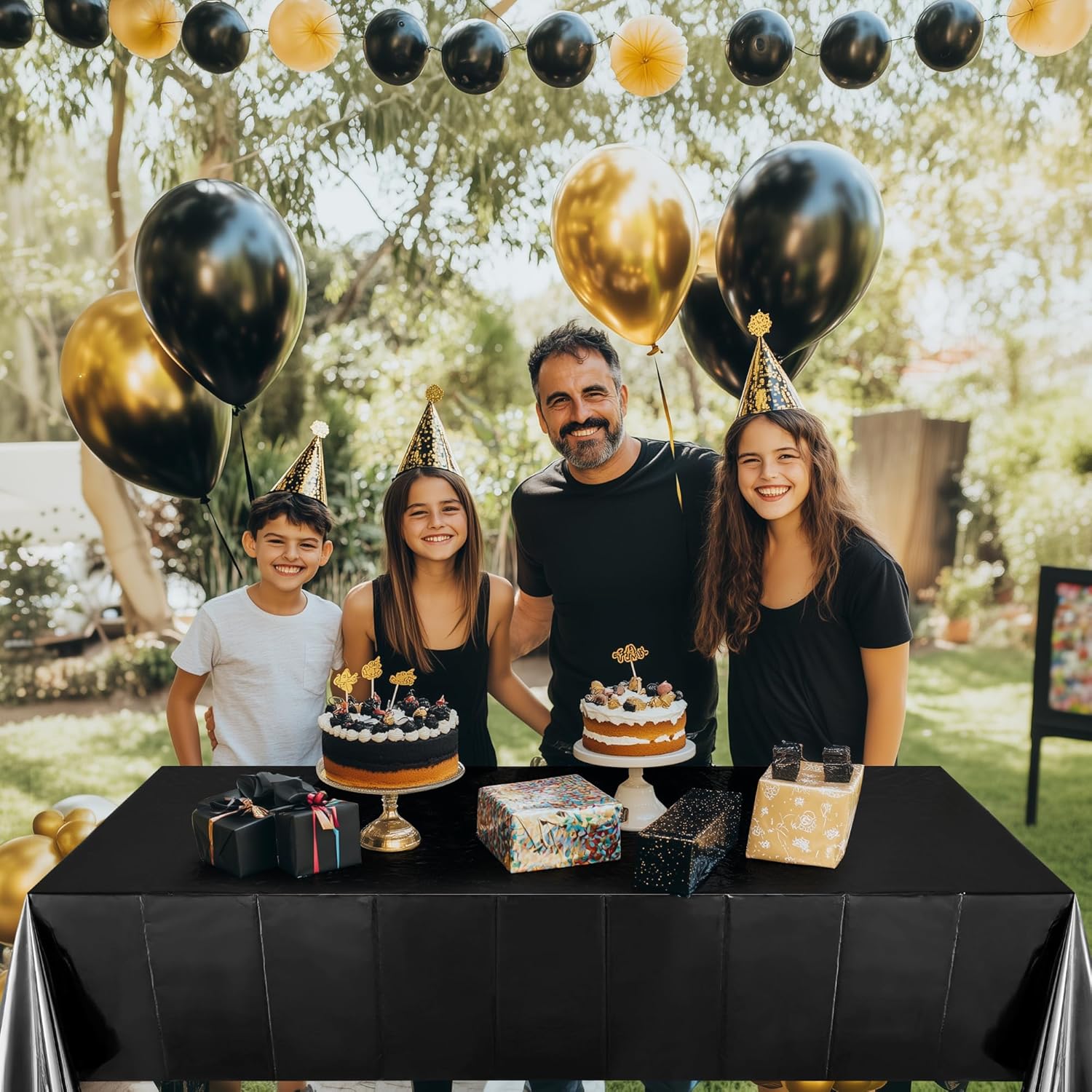8pcs Black Foil Tablecloth 54x72inch Party Supplies