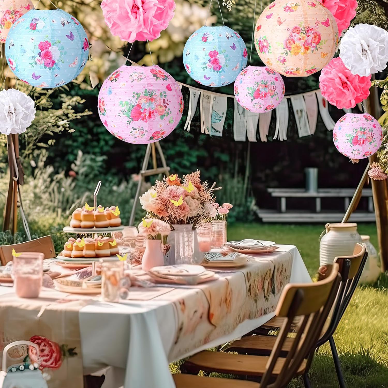 Rossesay 31 Pcs Spring Tea Party Decorations