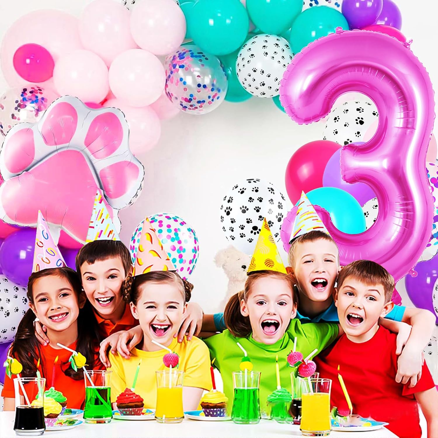 Pasiihol Paw Print Balloons Dog Party Decorations