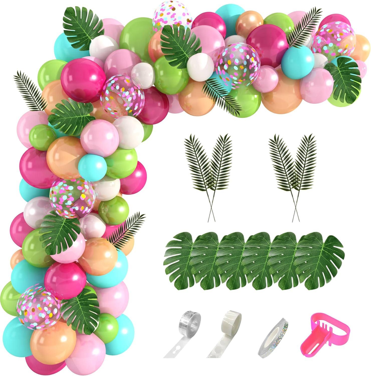 Amandir 140PCS Tropical Balloons Arch Garland Kit