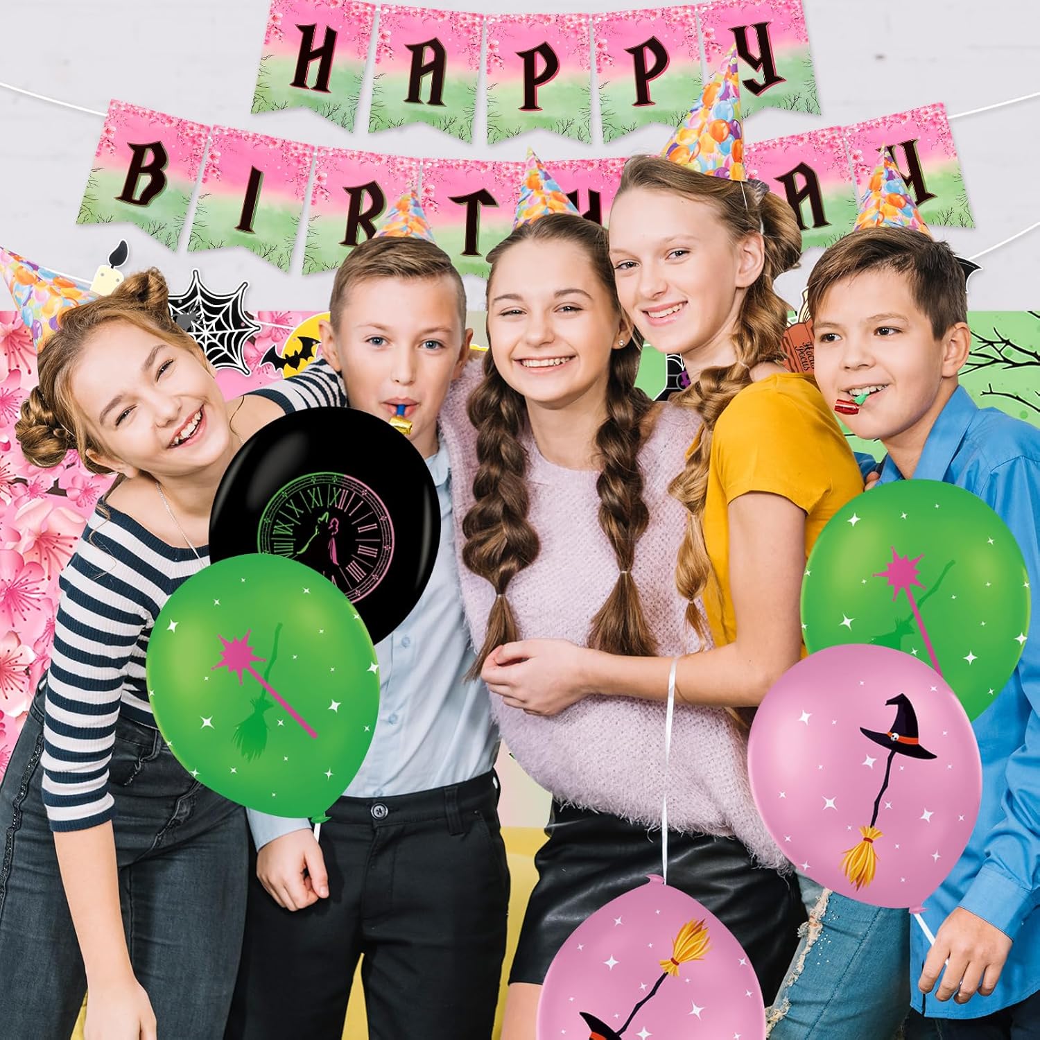 Witch Party Decorations Banner Birthday Backdrop 5x33 FT