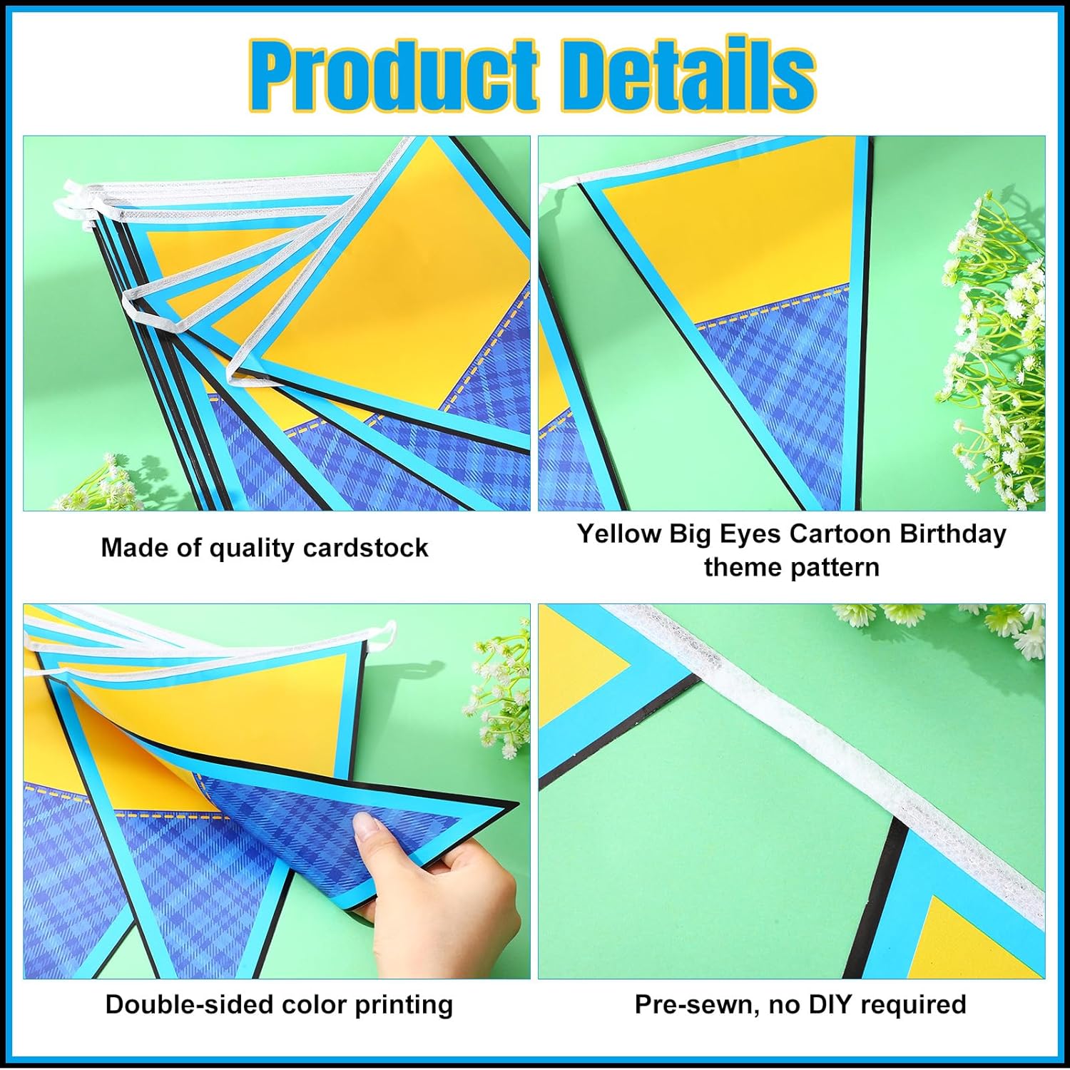Tiamon 5 Pcs Yellow Big Eyes Birthday Decorations