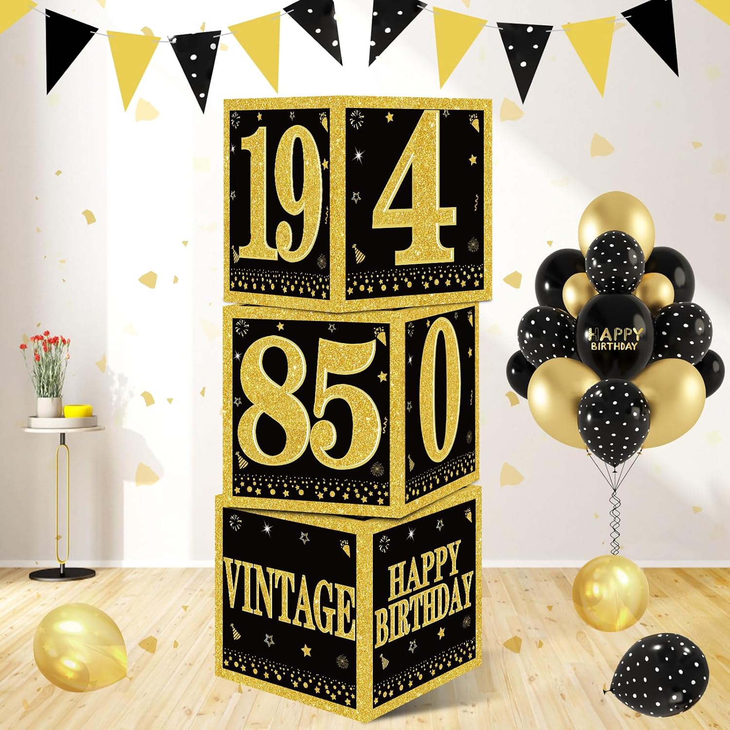 3pcs Happy 40th Birthday Decor Boxes
