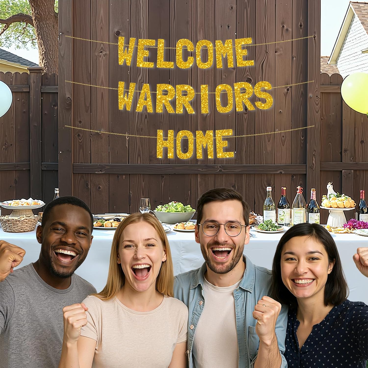 Meowoo Welcome Home Glittery Decor Banner