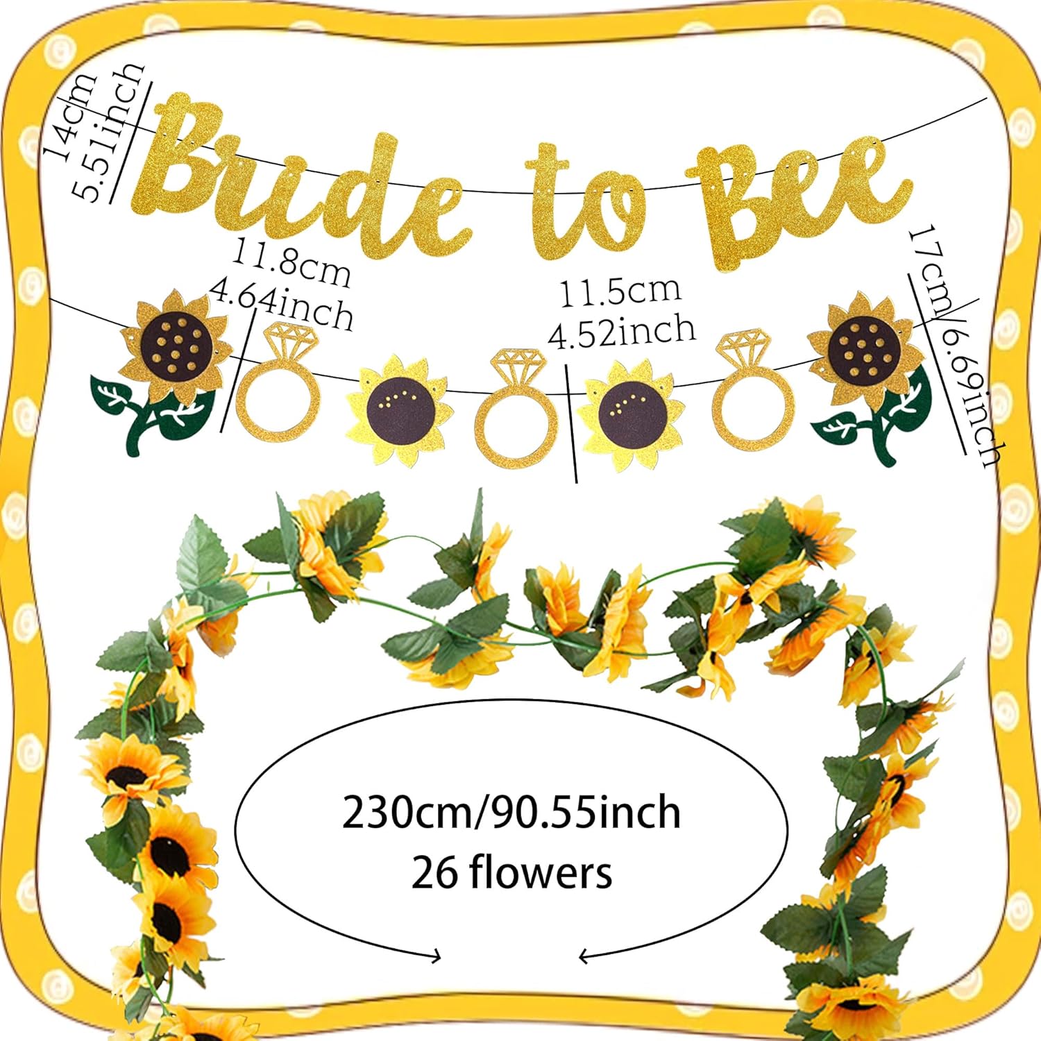 Bride to Bee Banner with Sunflowers Garland Decorations