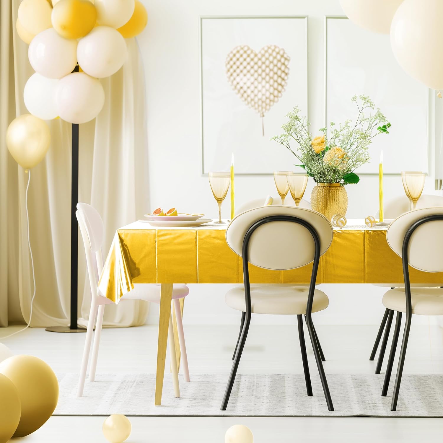 1 Piece Gold Foil Tablecloth 54x72 Inch Wedding Party Cover