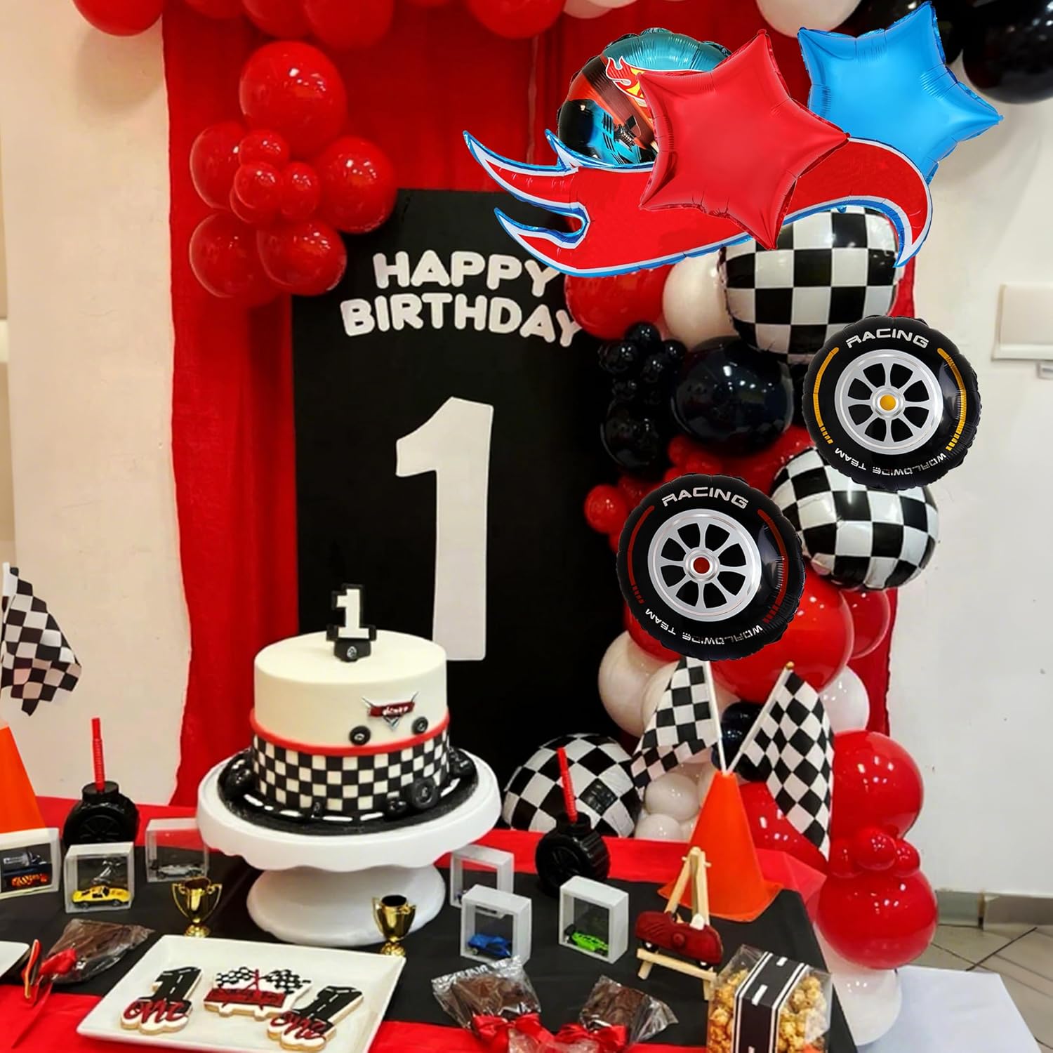 6pcs Hot Car Themed Balloons Birthday Party Decorations