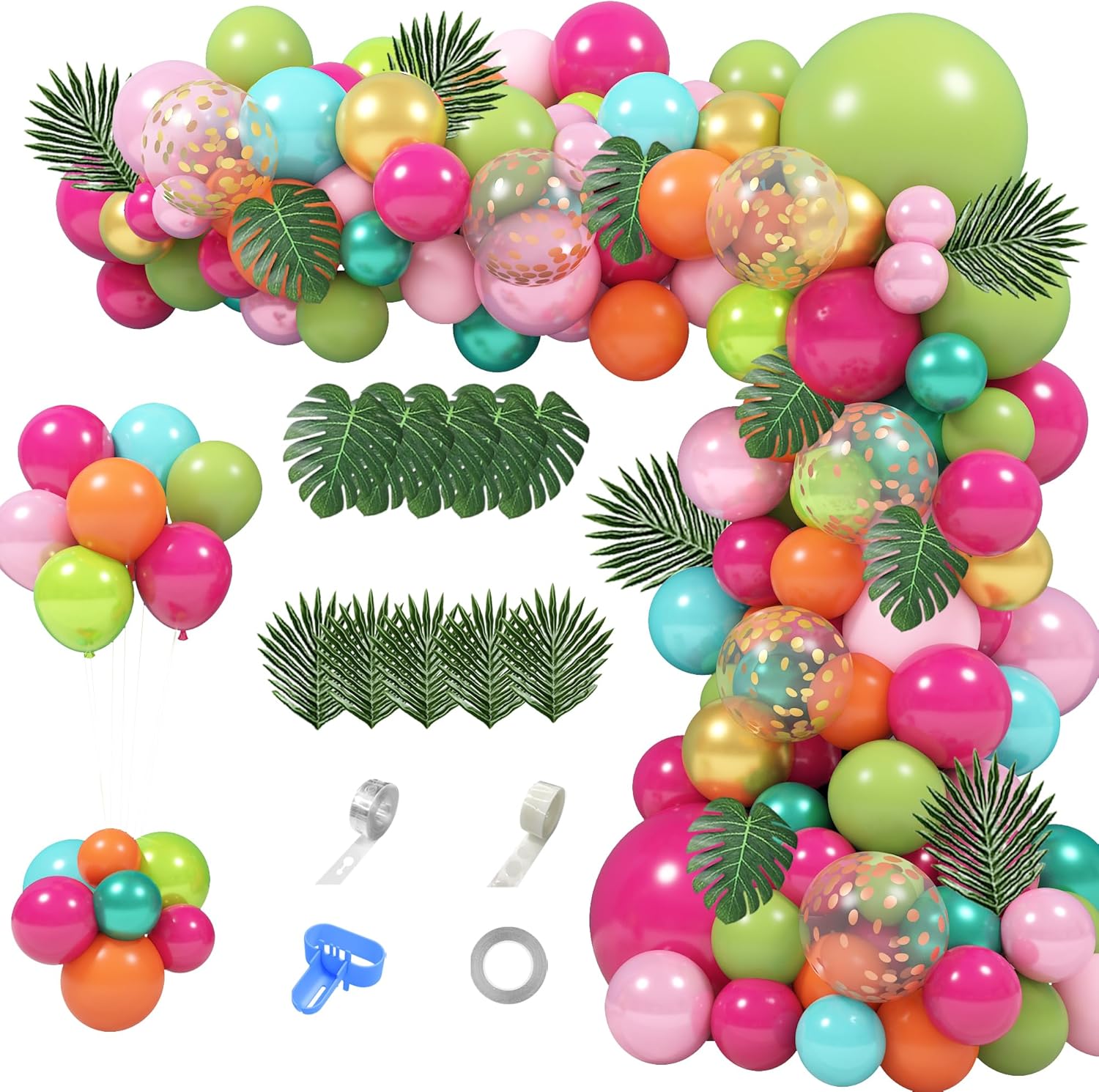 Ouddy Party 158Pcs Tropical Balloon Arch Kit