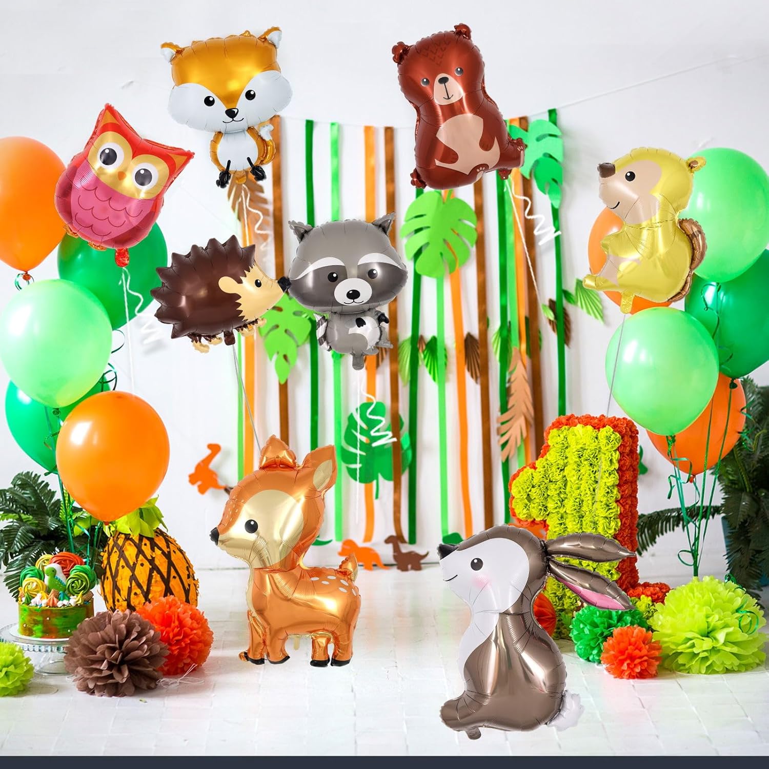Woodland Animal Balloons 8 Pcs Forest Themed Party Decor