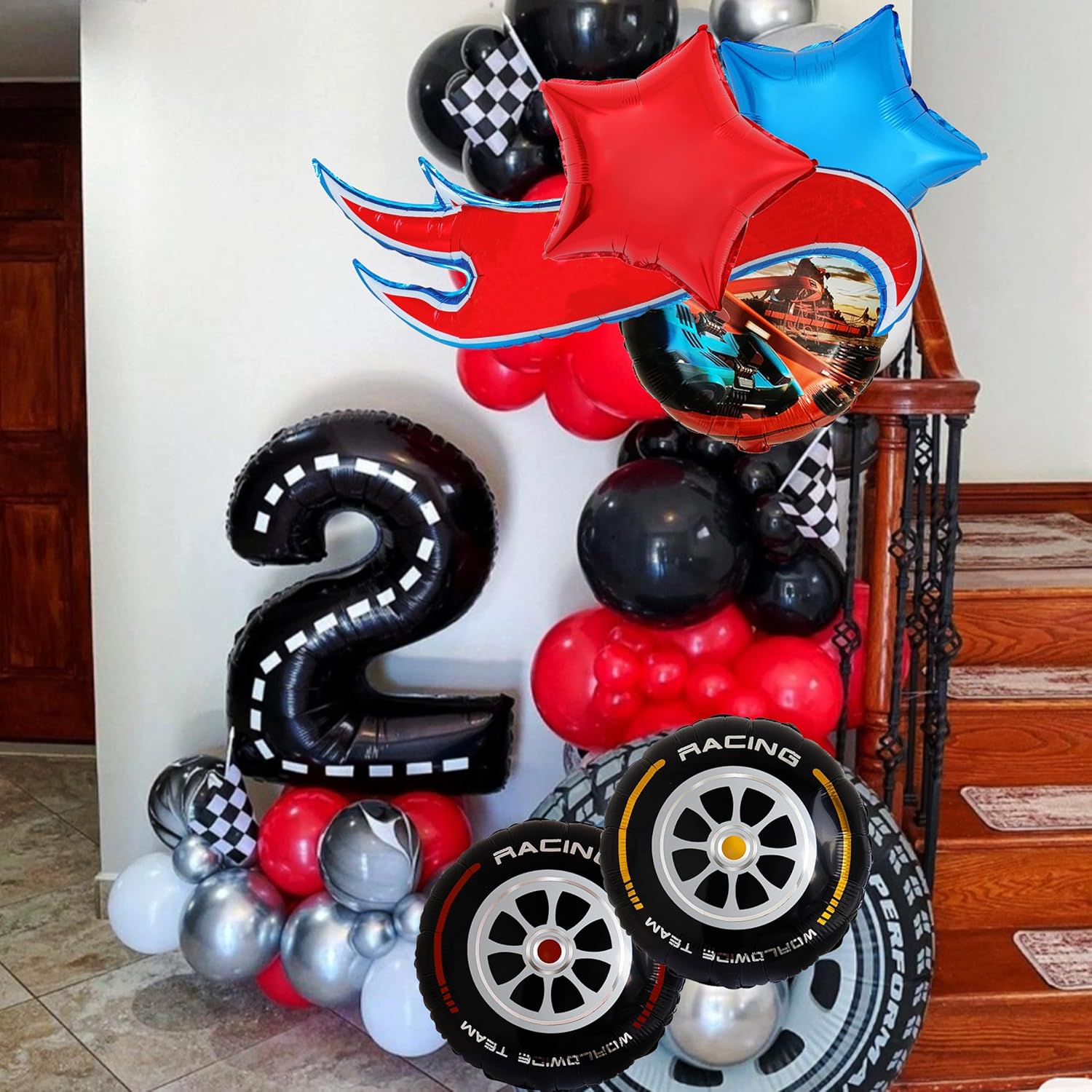 6pcs Hot Car Themed Balloons Birthday Party Decorations