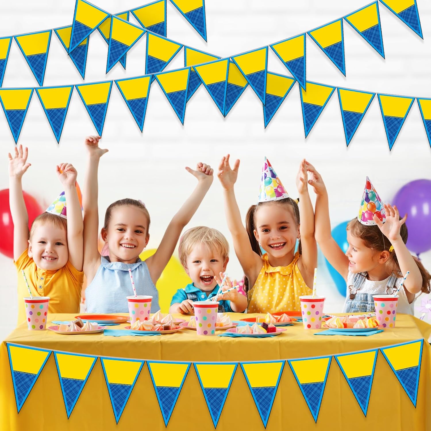 Tiamon 5 Pcs Yellow Big Eyes Birthday Decorations