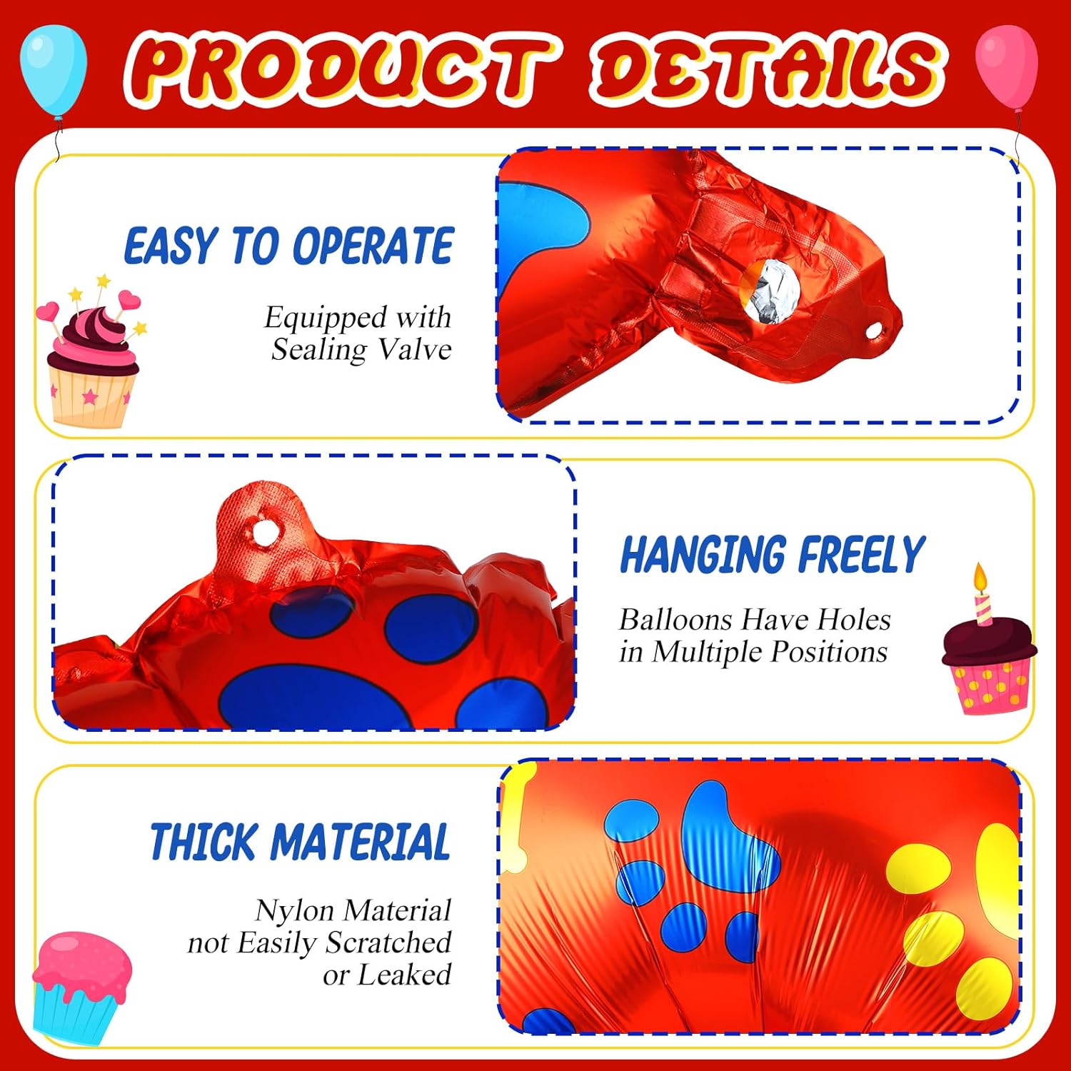 Leitee 40 Inch Giant Dog Paw Birthday Balloon