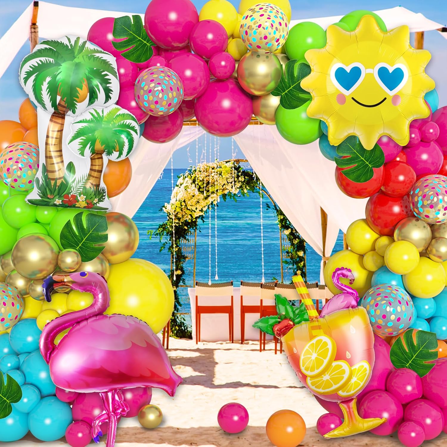 168Pcs Tropical Balloons Arch Garland Kit
