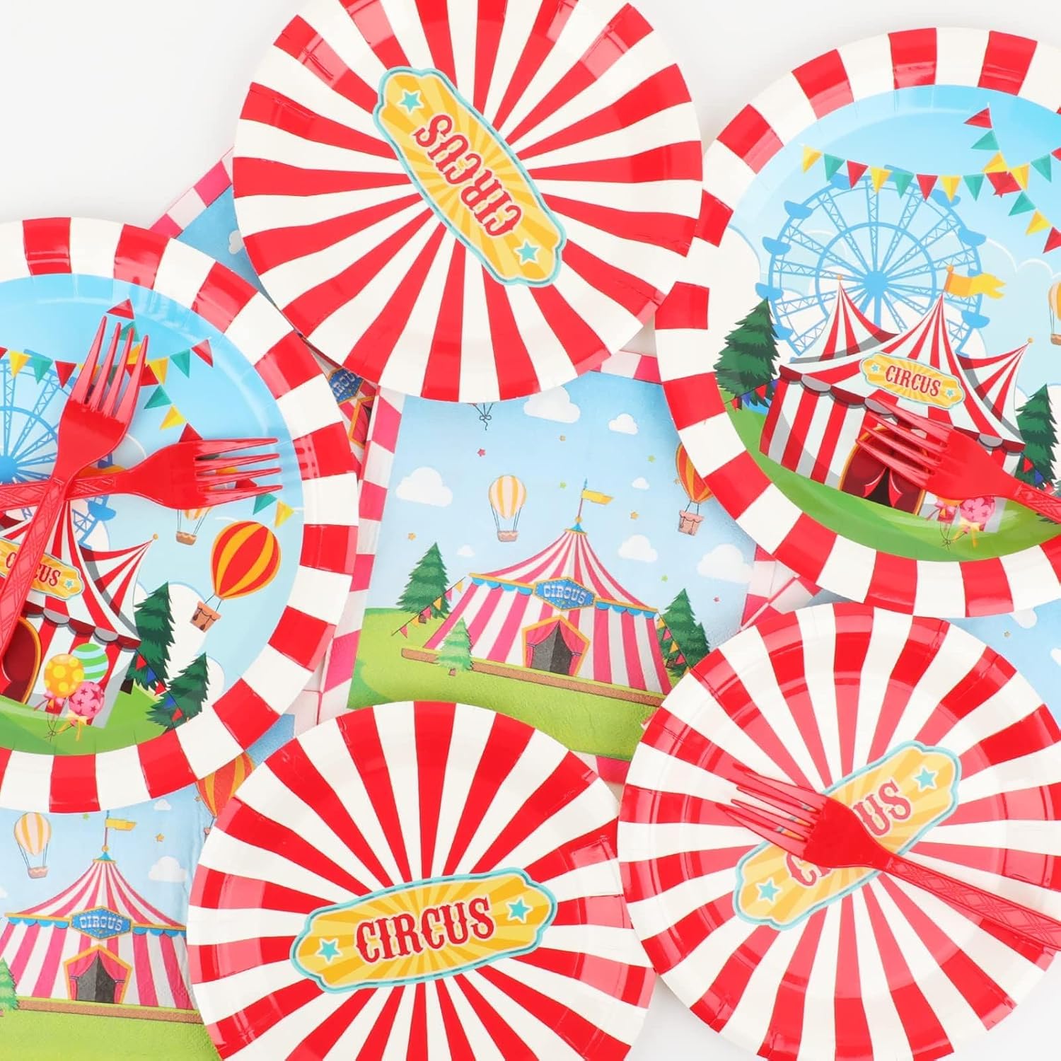 Circus Party Tableware Set 200pcs Serves 50