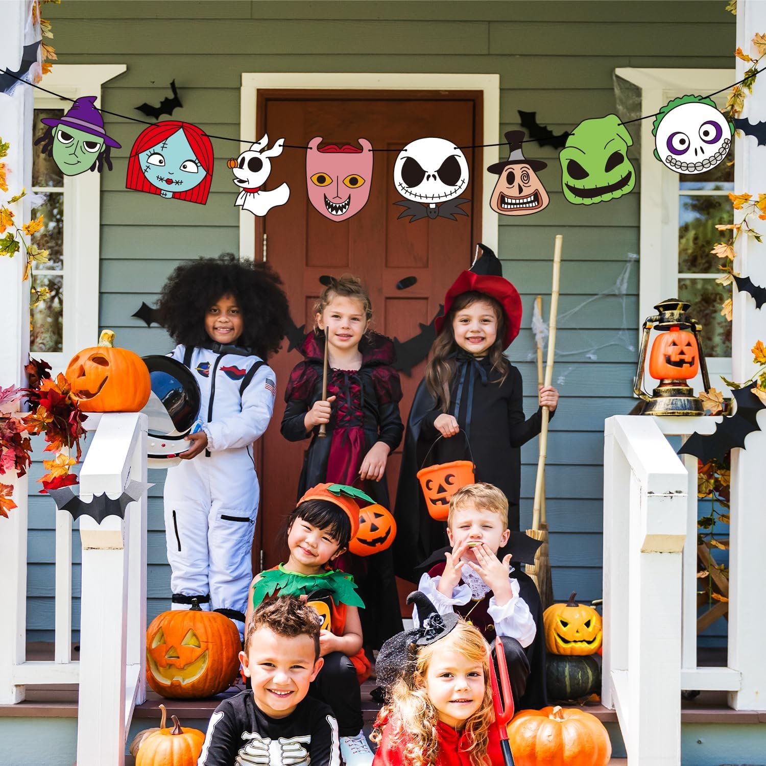 Z1juce Halloween Skull Party Banner 32PCS