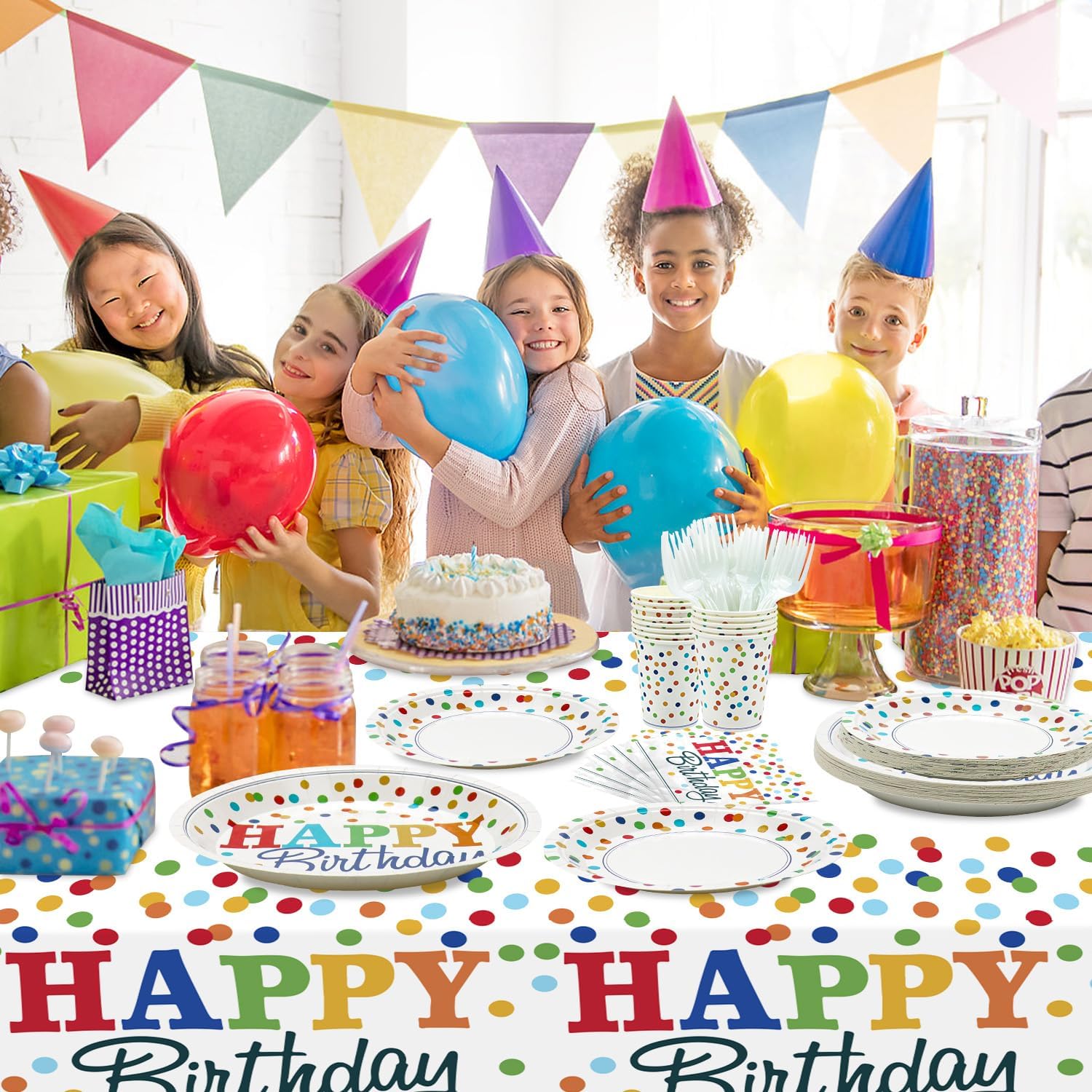 81 Pieces Rainbow Party Supplies for 20 Guests
