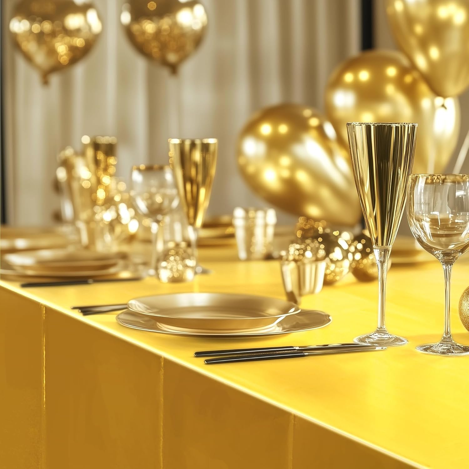1 Piece Gold Foil Tablecloth 54x72 Inch Wedding Party Cover