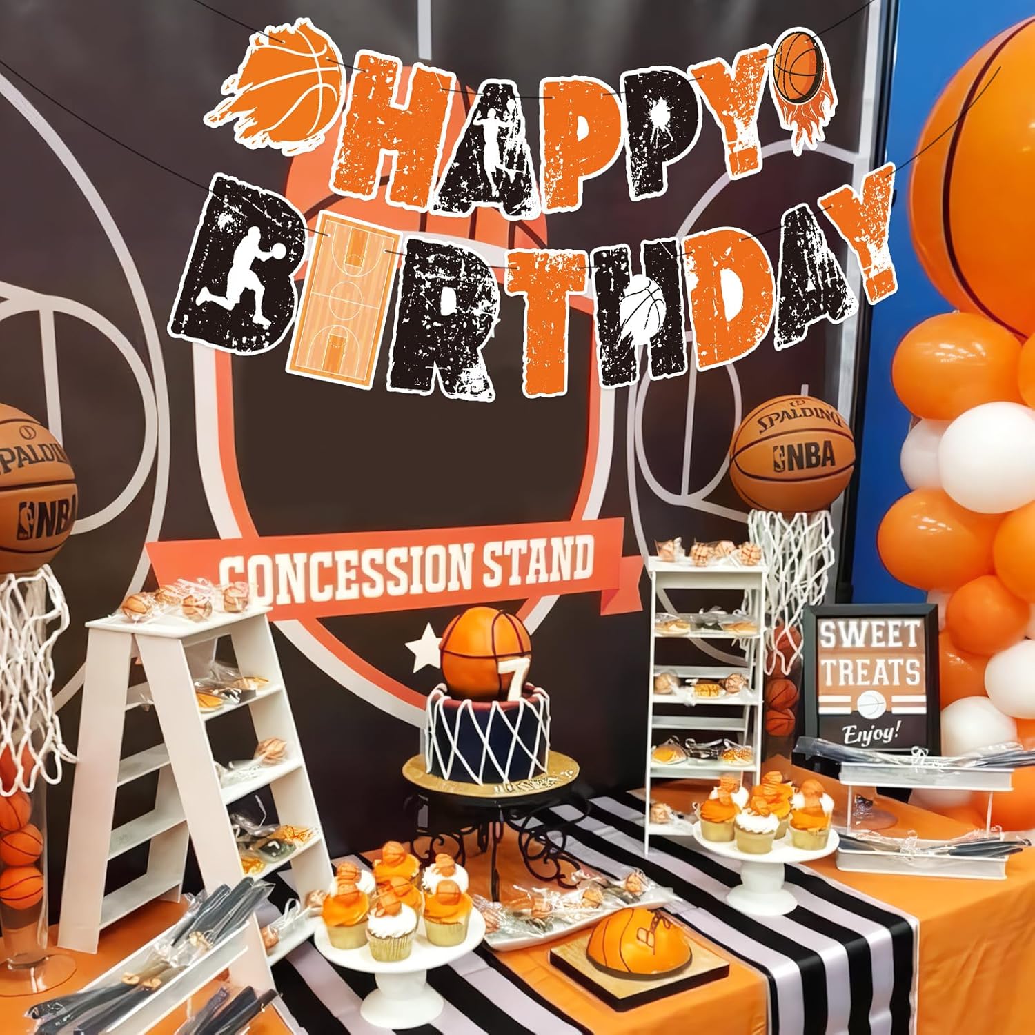 SUNBEAUTY Basketball Birthday Banner Garland