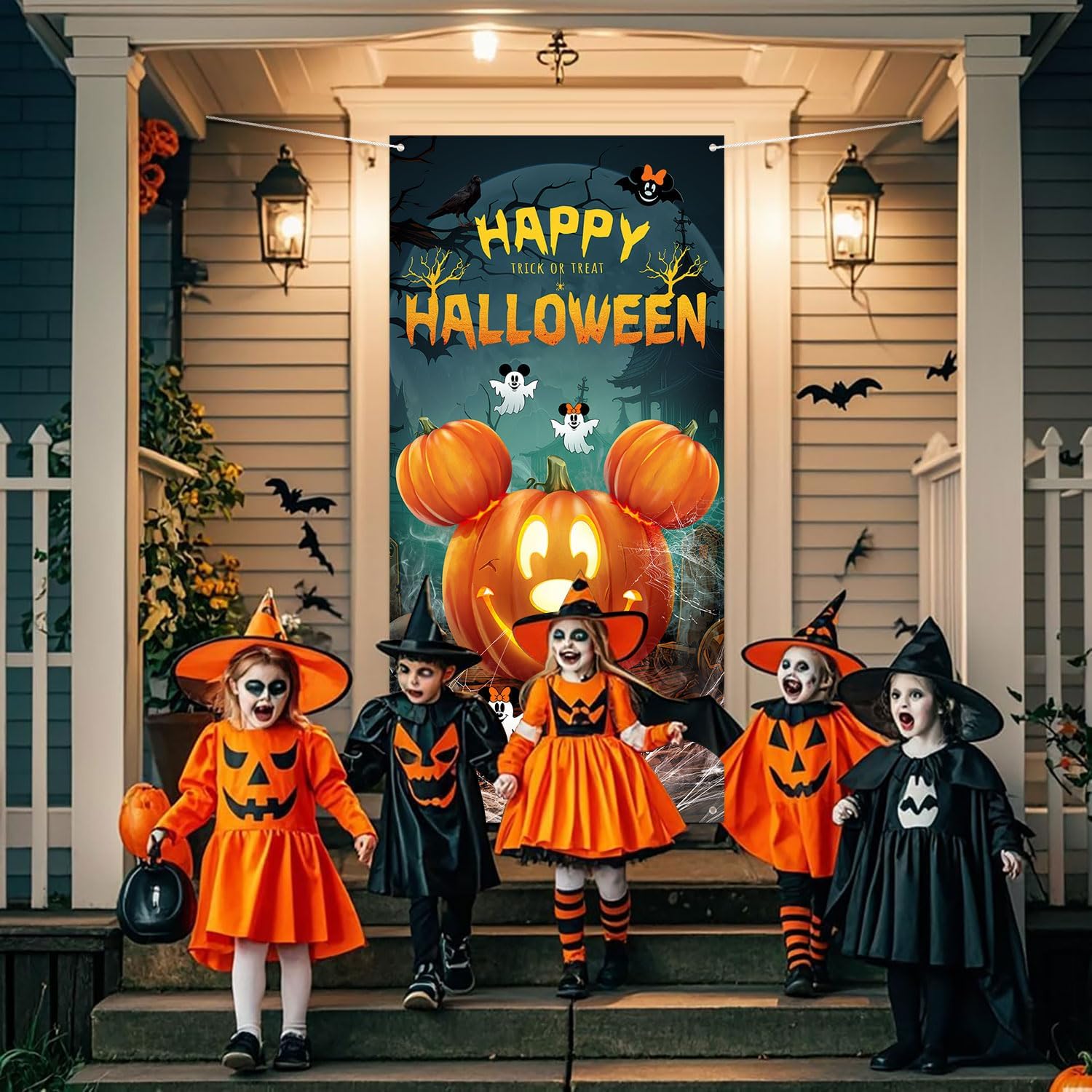 Halloween Mouse Pumpkin Banner - Large Door Cover Decor
