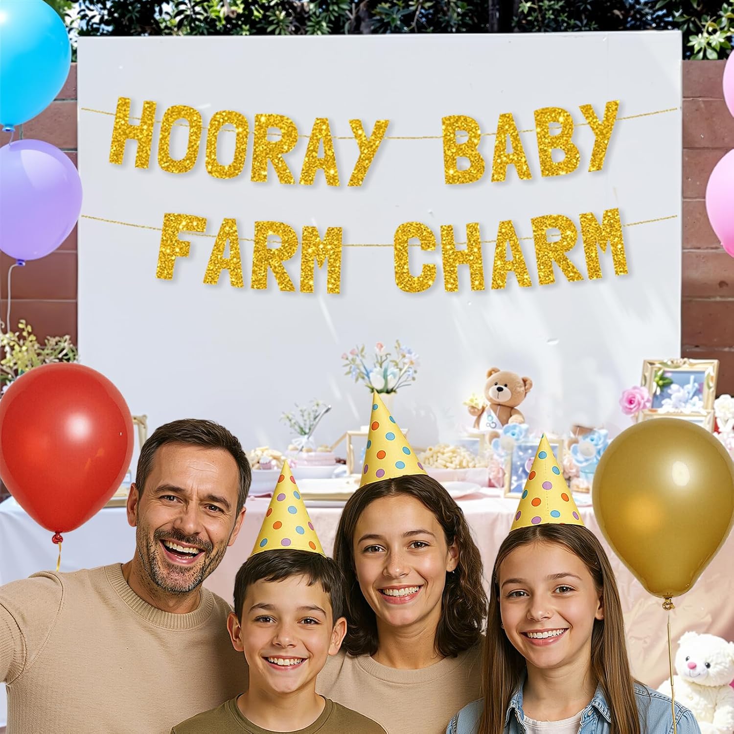 Meowoo Joyful Farm Charm Decor 77 Inch Banner