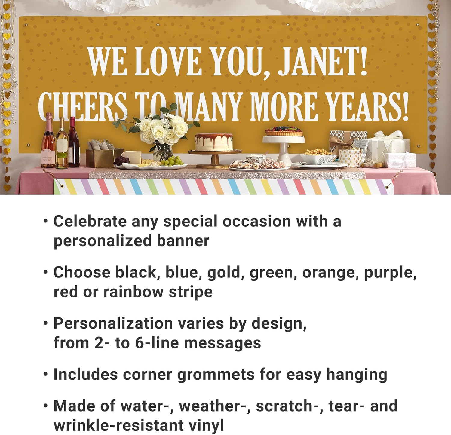 Lets Make Memories Custom Green Banner for Any Occasion