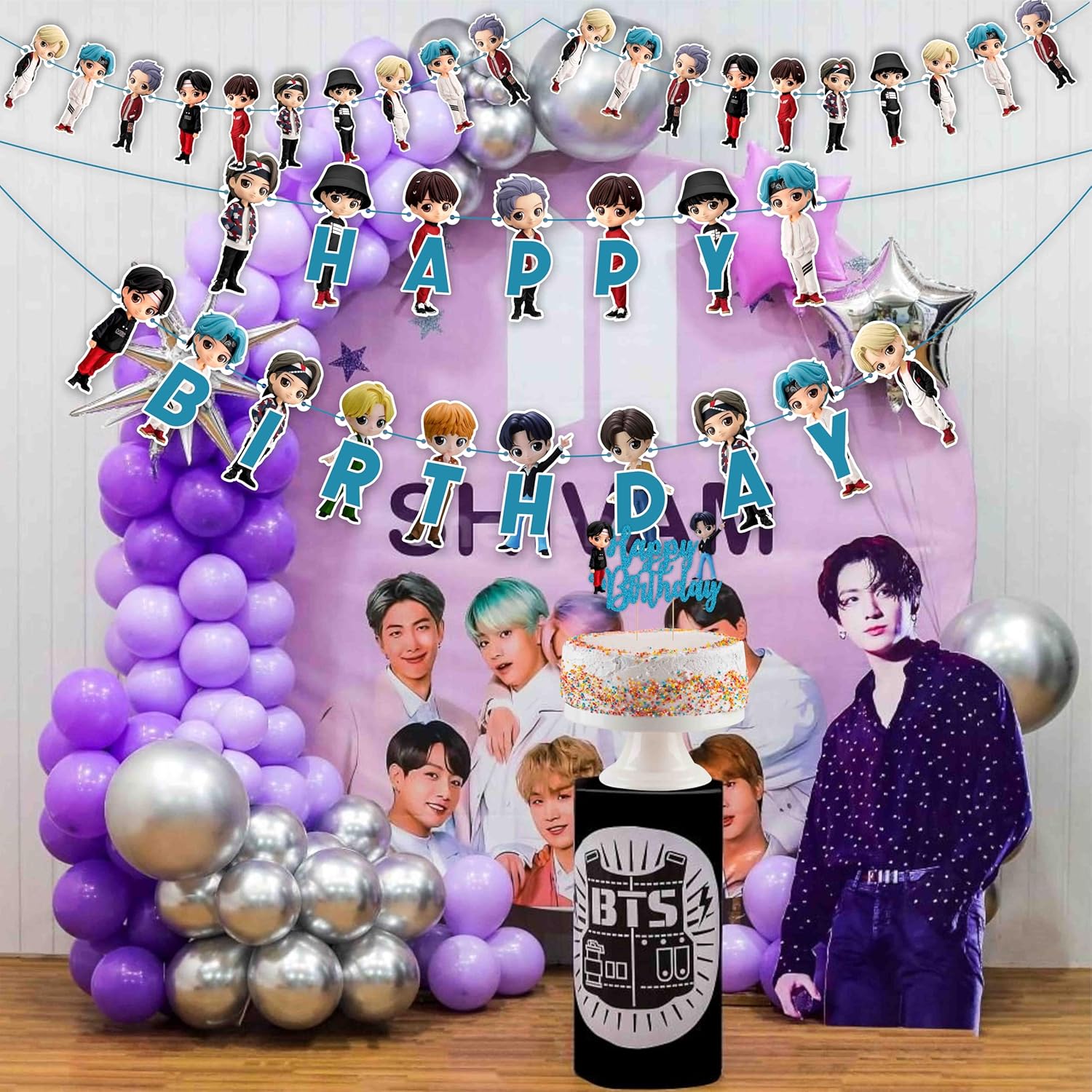 Seyal Tiny Tan BTS Theme Birthday Decorations