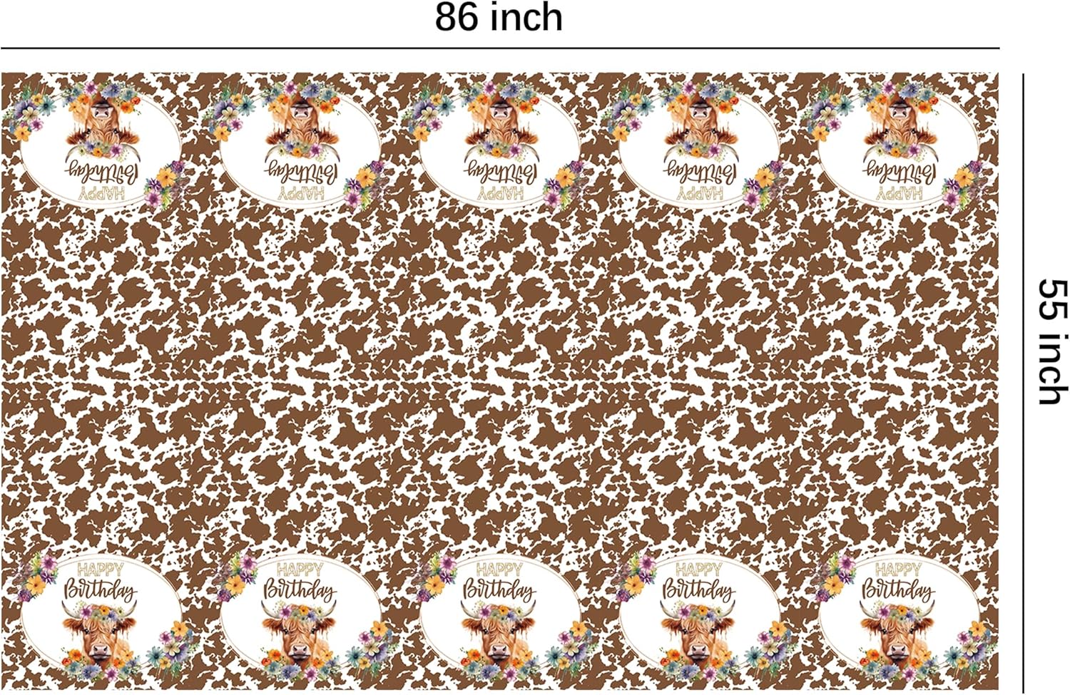 Highland Cow Party Tablecloth Set 3 Pack