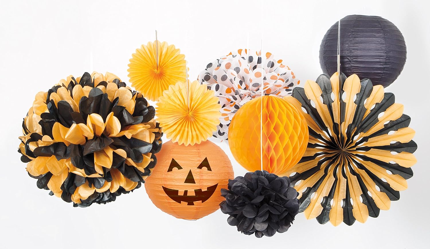 Black Mini Puff Tissue Decorations 3 Ct - Elegant Event Banners