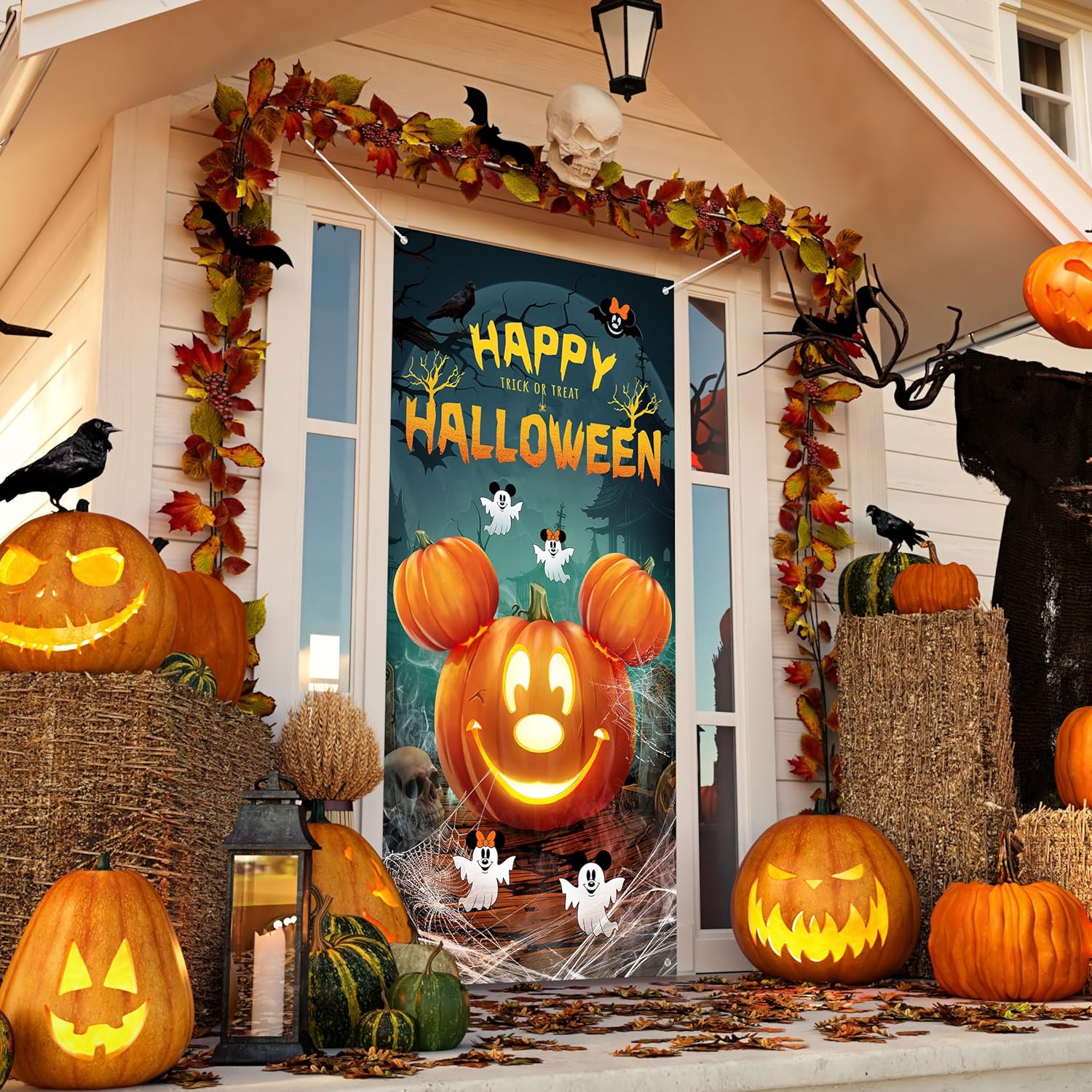 Halloween Mouse Pumpkin Banner - Large Door Cover Decor