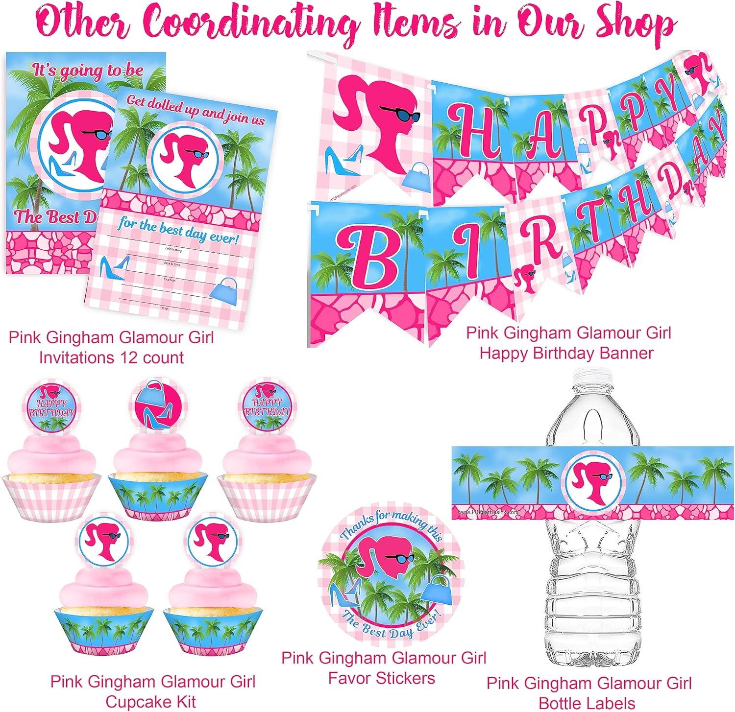 Glam Slumber Party Birthday Banner Set