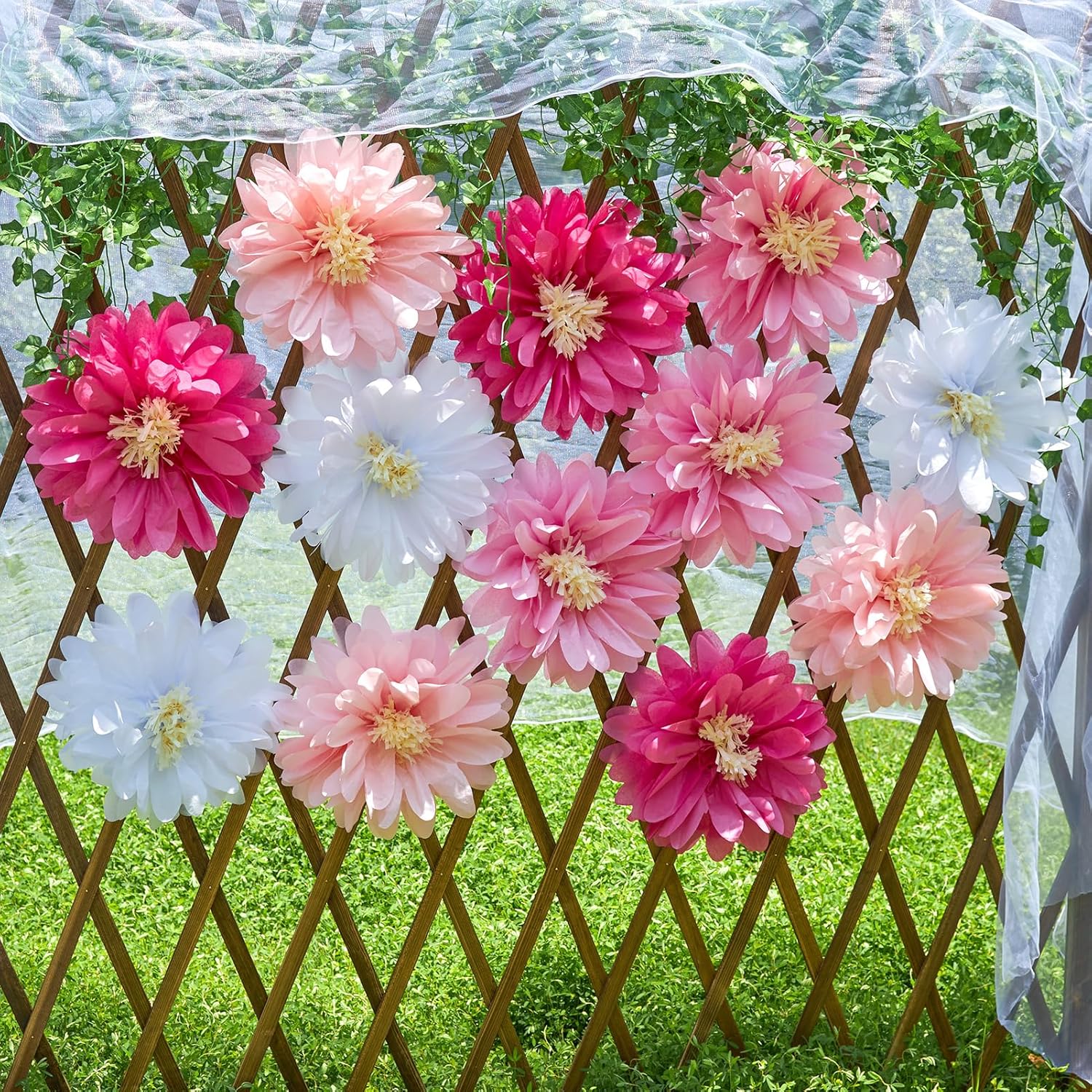 Easy Joy Daisy Tissue Paper Pom Poms Set