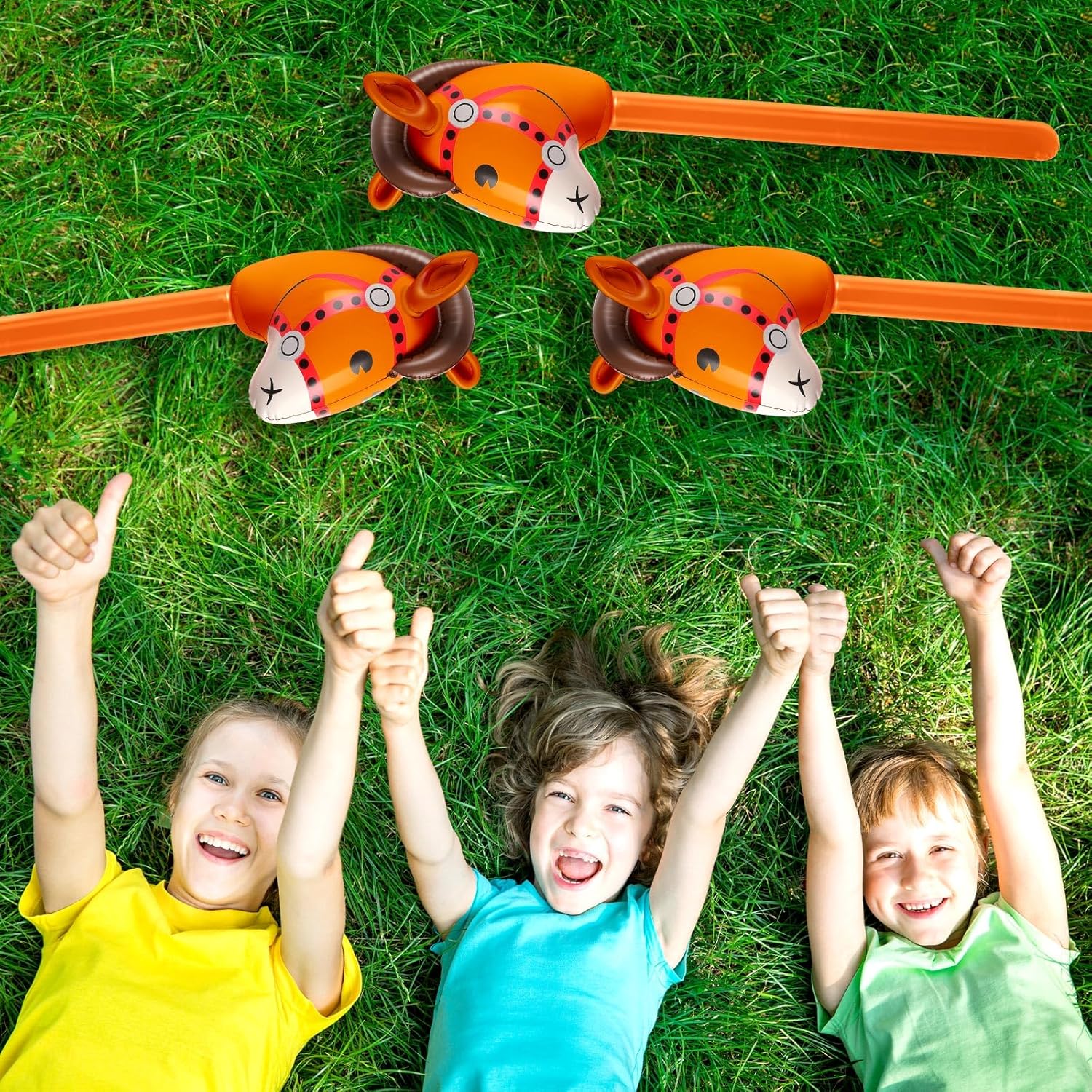 Chivao 12 Piece Inflatable Stick Horse Balloon