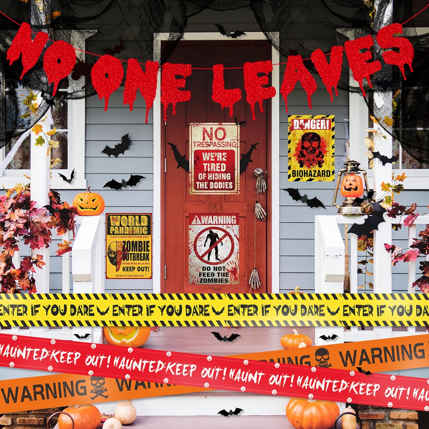 Roetyce Halloween Decorations Kit with Banners and Stickers
