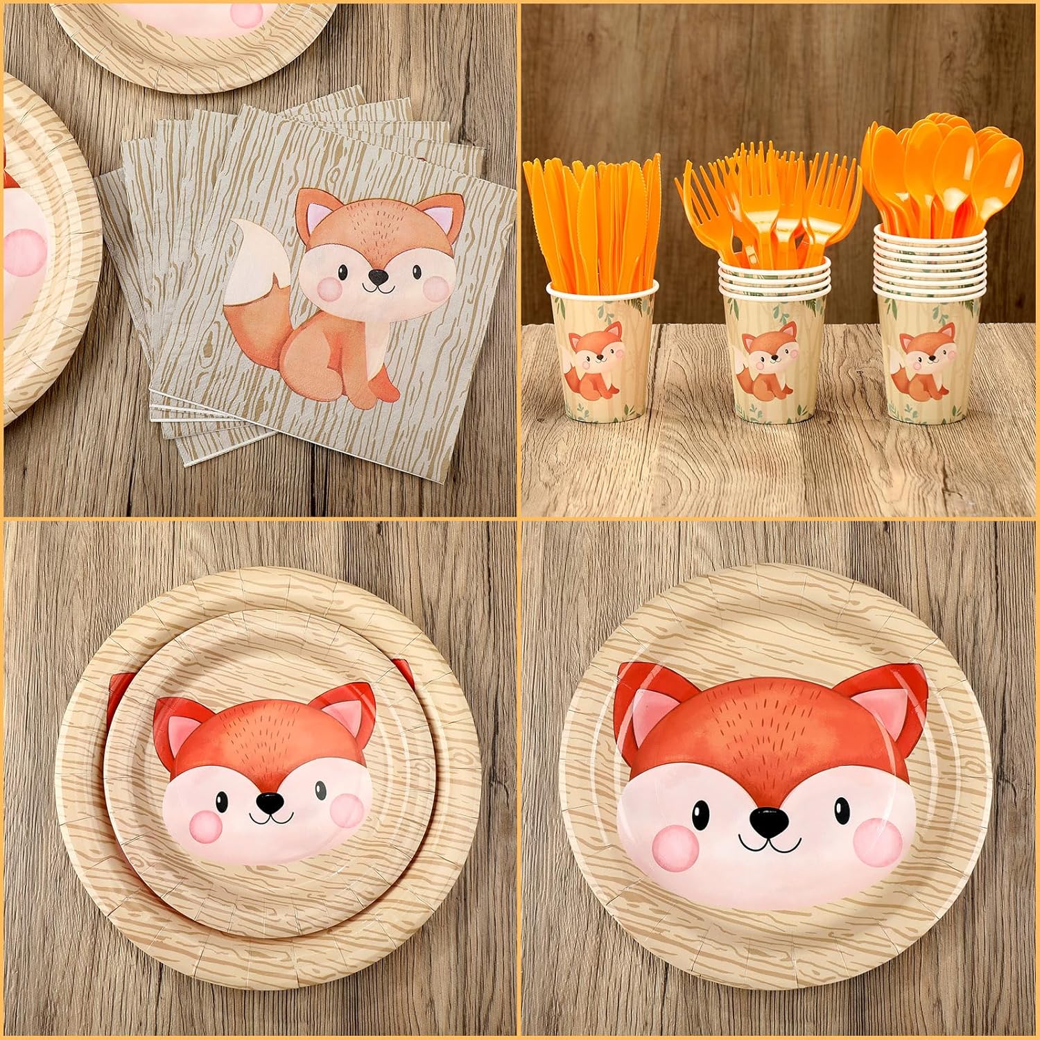 Outus 224 Pcs Fox Birthday Party Decorations