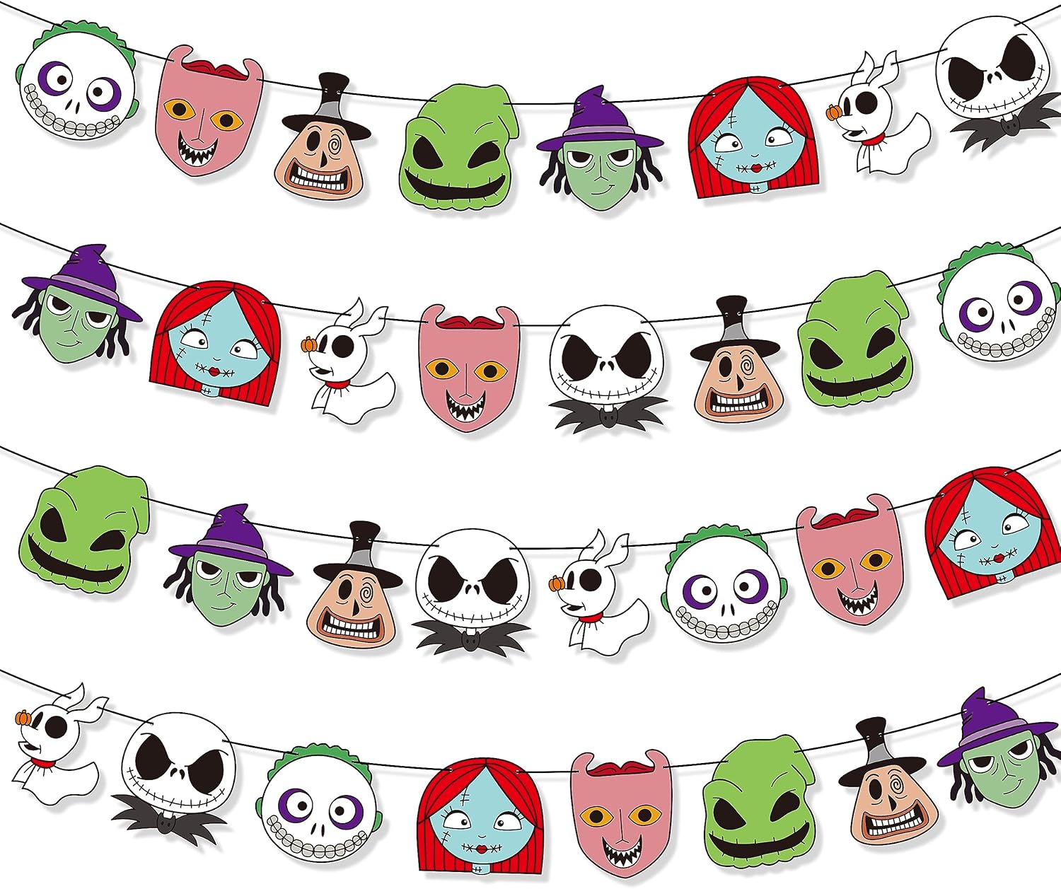 Z1juce Halloween Skull Party Banner 32PCS