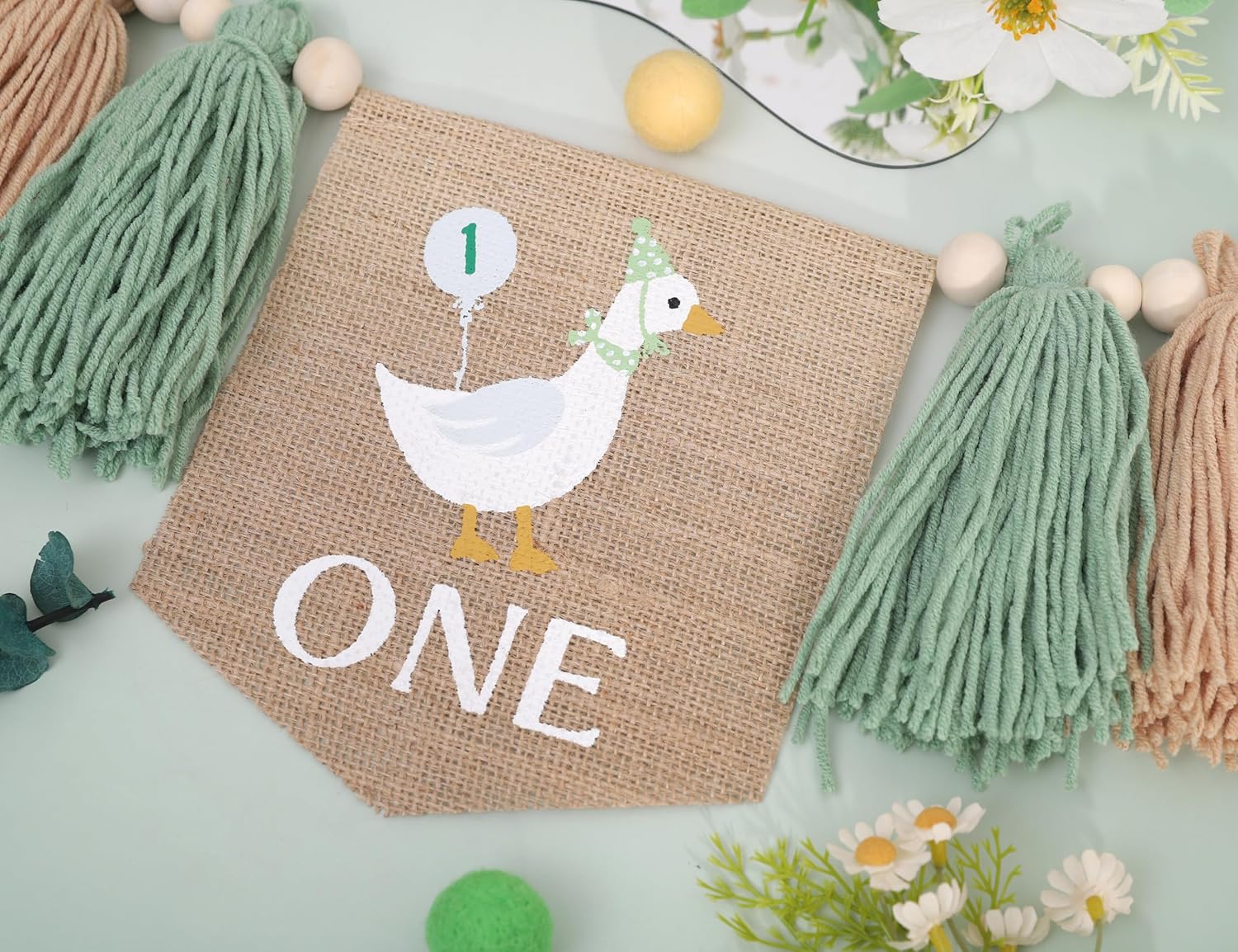 Goose One Happy Birthday High Chair Banner