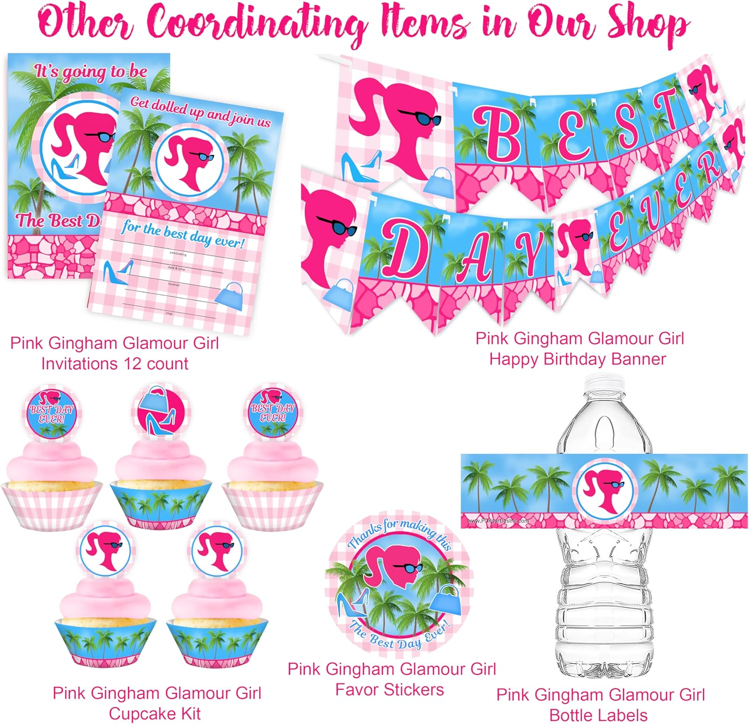Glam Slumber Party Birthday Banner Set