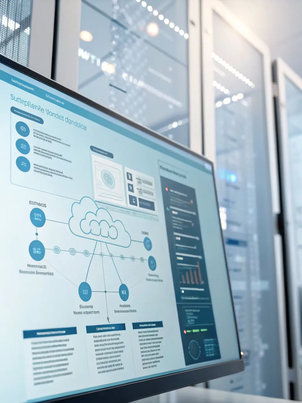 A modern cloud computing interface, illustrating HUBEROTECH LTD's cloud computing capabilities.